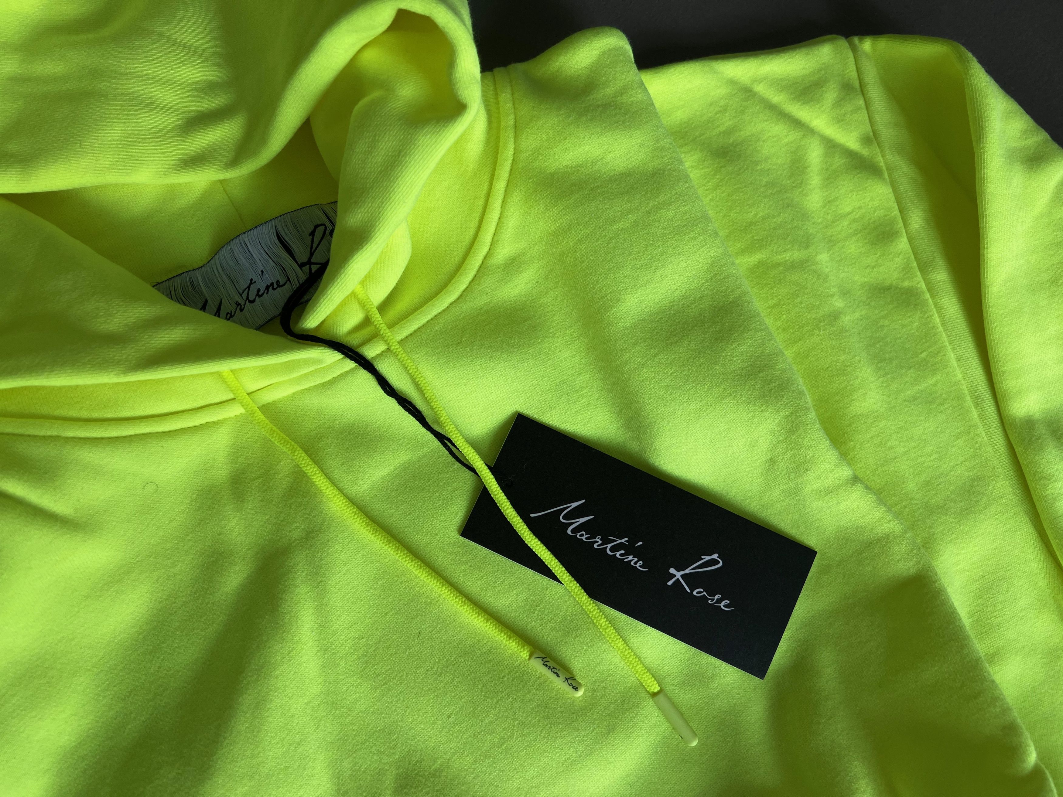 Martine Rose Martine Rose Embroidered Logo Hoodie, Neon Yellow, Size S Size US S / EU 44-46 / 1 - 2 Thumbnail