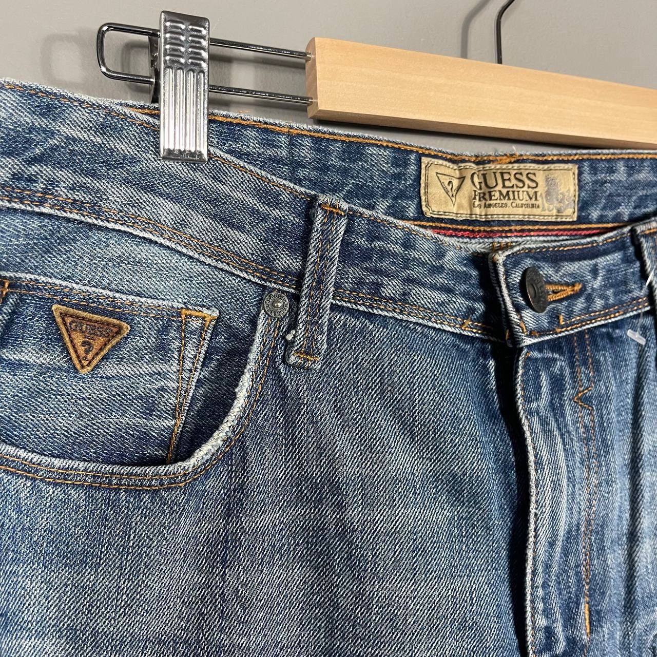 Guess × Vintage Guess Premium Lincoln Distressed Patchwork Jeans - Size 33 Size US 33 - 4 Thumbnail