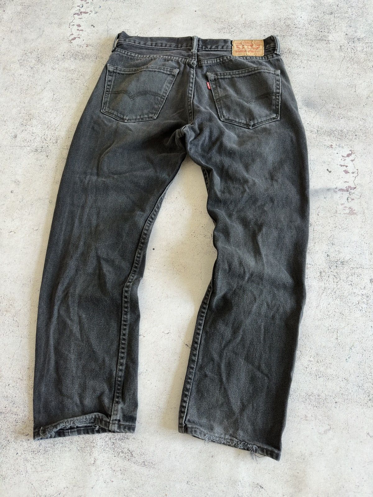 Levi's Vintage Levis 505 Gray Distressed Trash Denim Jeans 33/30 Size US 33 - 1 Thumbnail