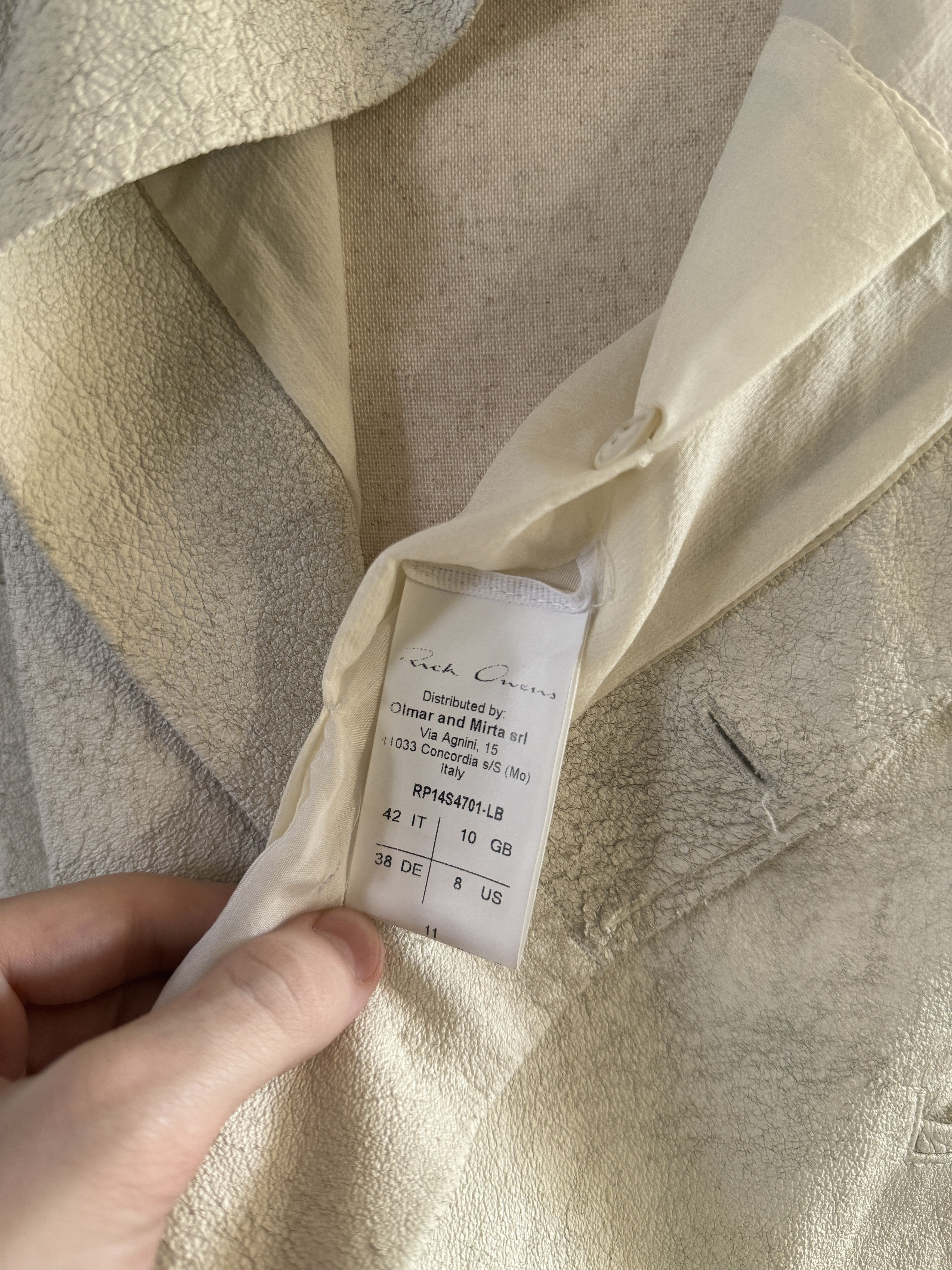 Rick Owens Rick Owens White Blistered Leather Jacket Size US XS / EU 42 / 0 - 6 Thumbnail