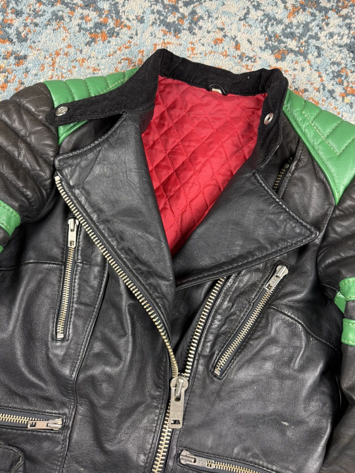 Vintage Vintage 90s Real Leather Racing ramones biker jacket cropped Size S / US 4 / IT 40 - 11 Thumbnail
