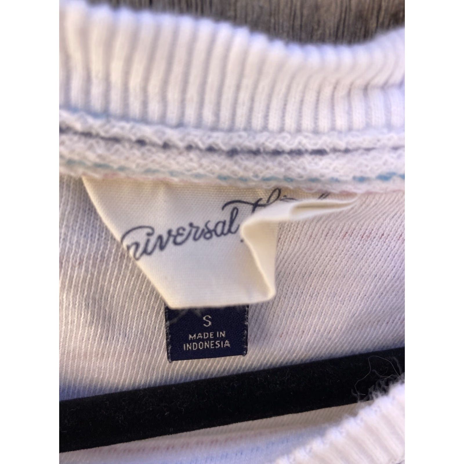 Vintage Women's Universal Thread White Striped Crew Neck Sweatshirt S Cotton RN177730 Size S / US 4 / IT 40 - 4 Thumbnail