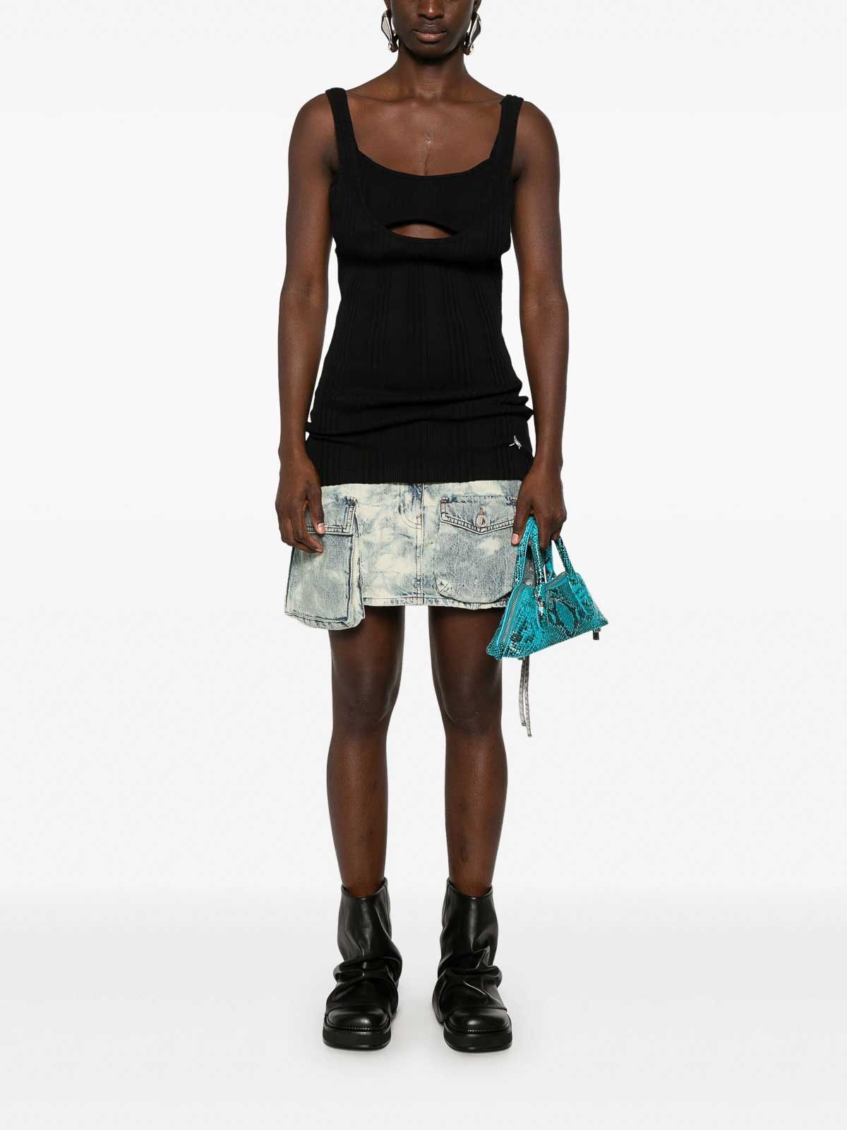 The Attico o1mle0426 Layered Tank Top in Black Size S / US 4 / IT 40 - 2 Thumbnail