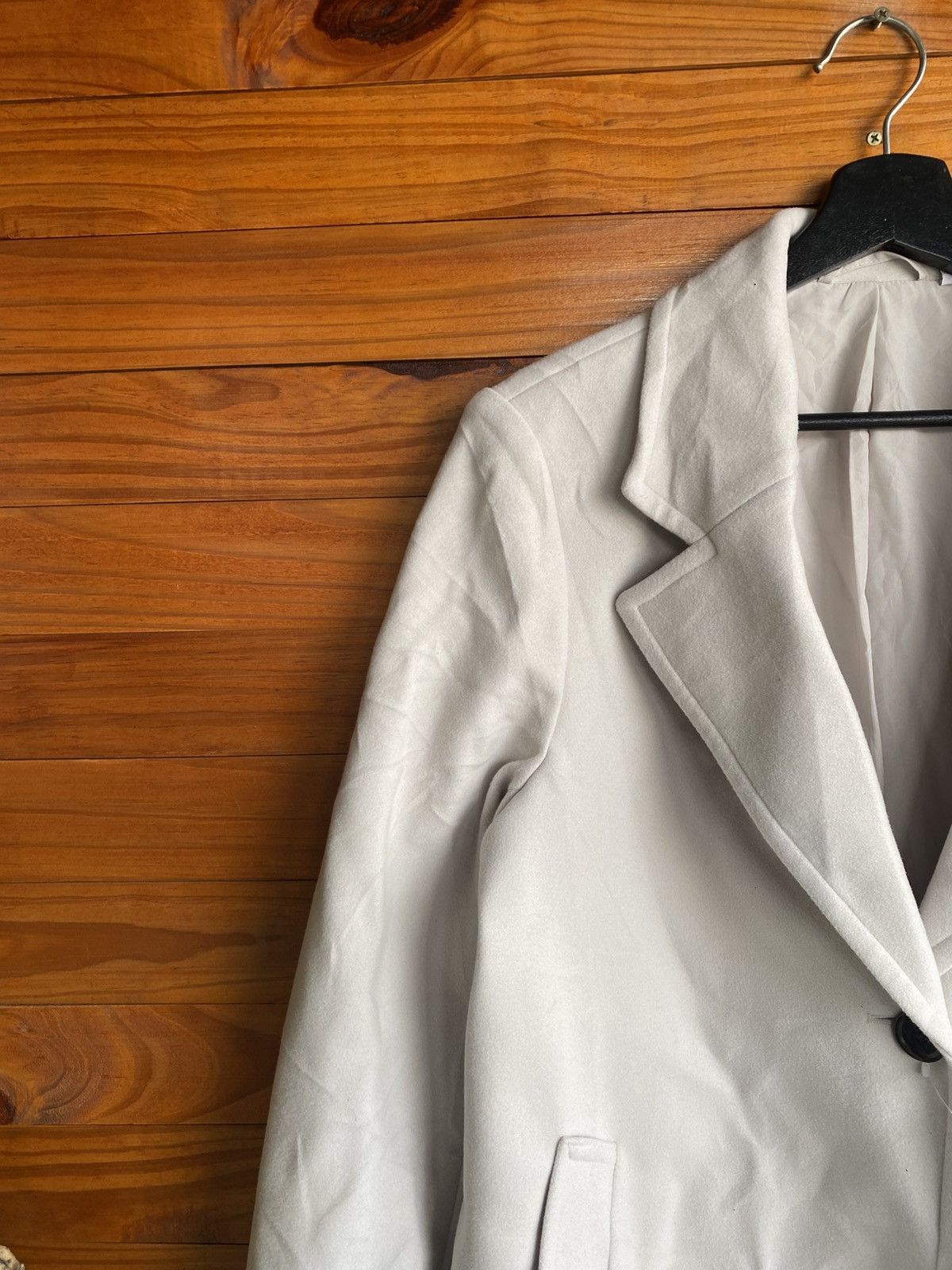 GU GU Light Beige Long Coat – Minimalist Single-Breasted Coat Size M / US 6-8 / IT 42-44 - 6 Thumbnail