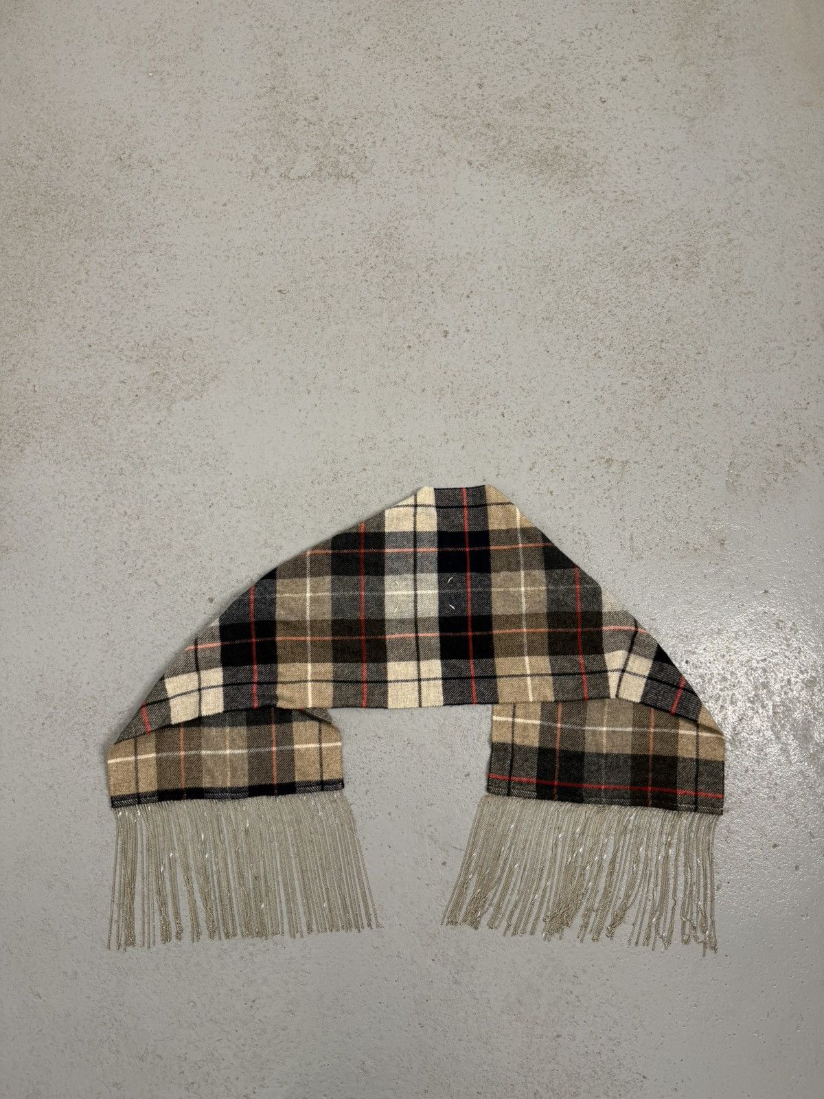 Maison Margiela Maison Margiela Metal Chain Fringe Checkered Scarf Size ONE SIZE - 10 Thumbnail