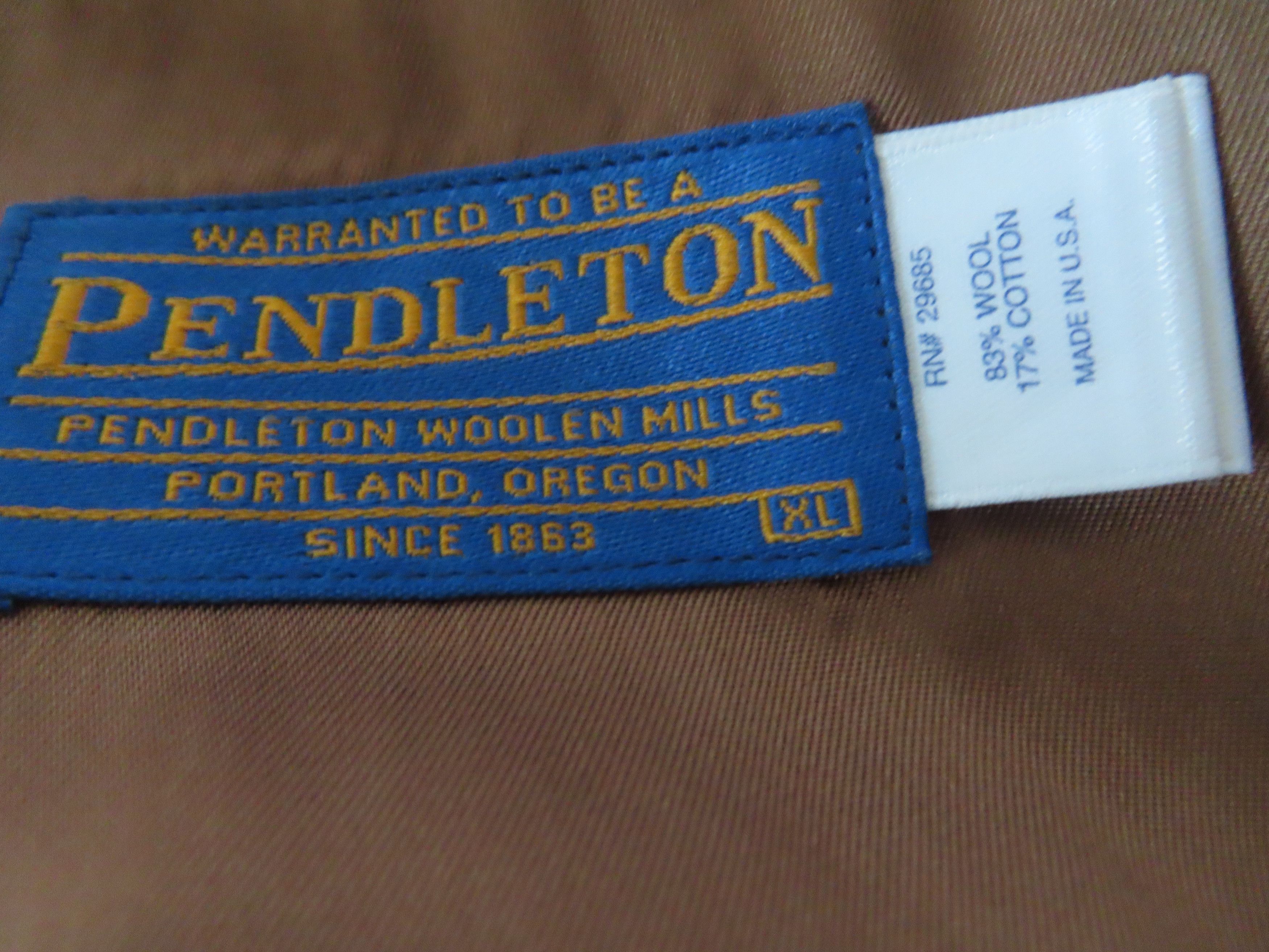 Pendleton × Vintage VTG PENDLETON WOOL WITH LEATHER SLEEVES FULL ZIP JACKET Size US XL / EU 56 / 4 - 3 Thumbnail