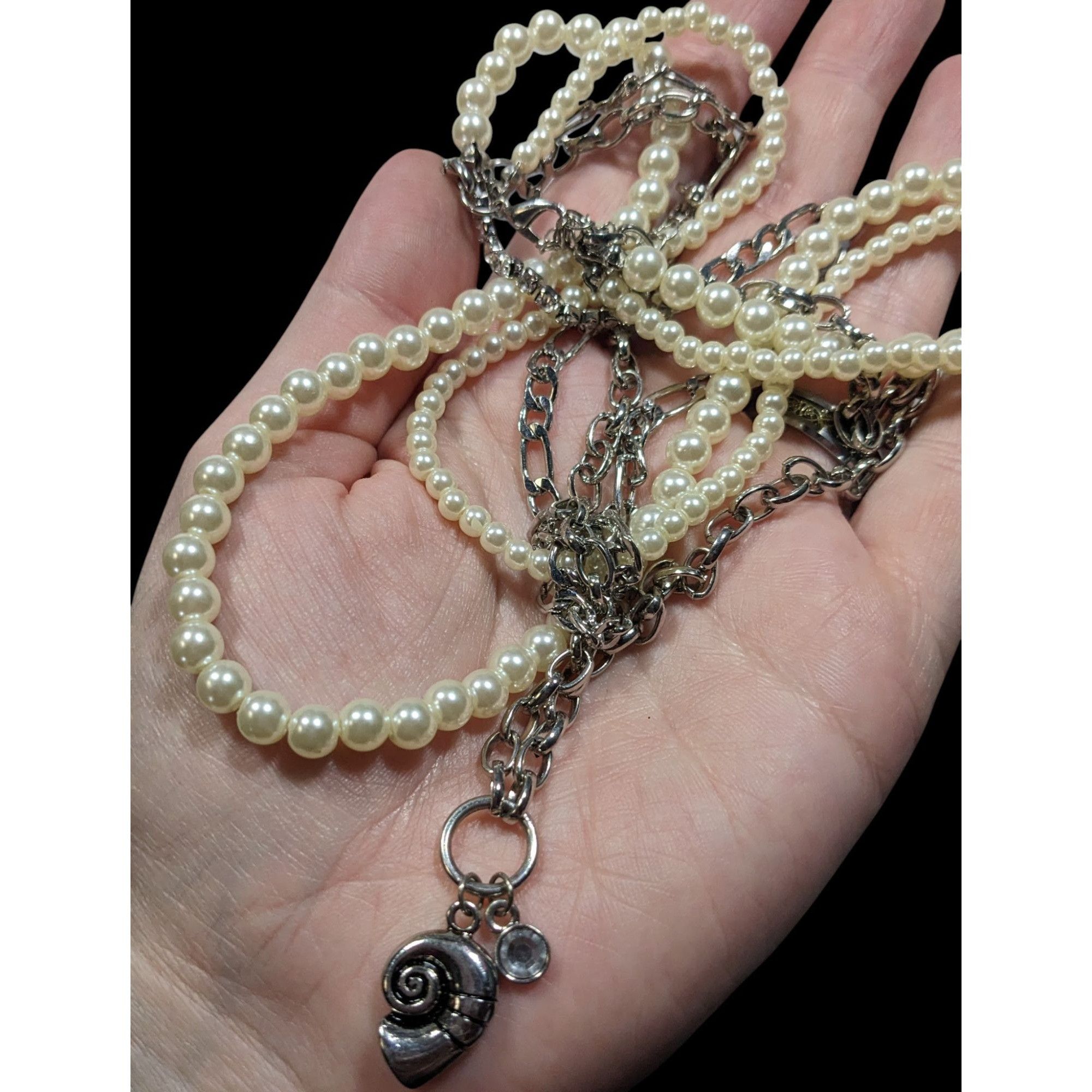 Other Mermaidcore Glam Faux Pearl And Chain Layered Pendant Neckla Size ONE SIZE - 3 Thumbnail