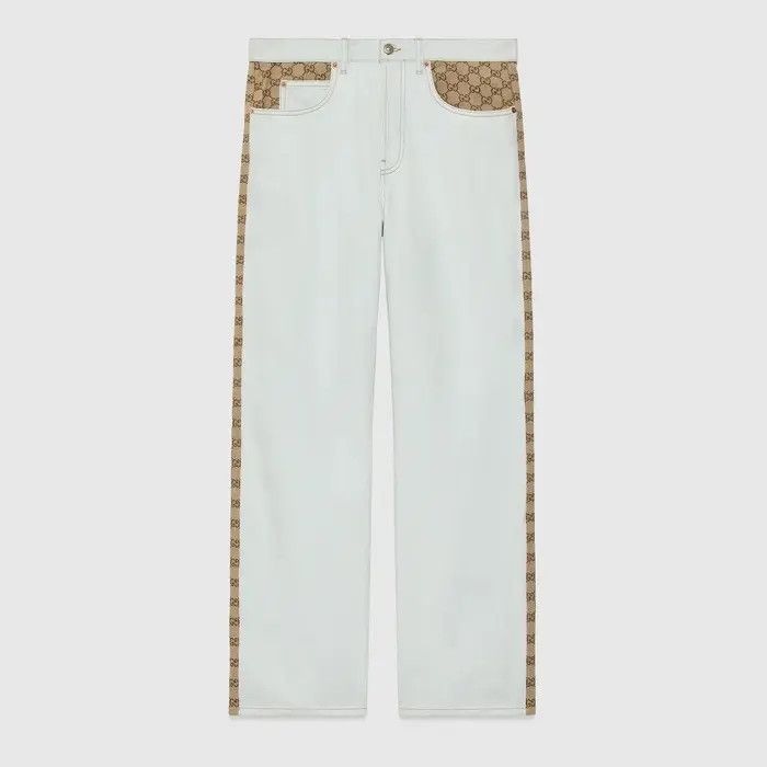 Gucci o1loc1c0226 753096 Washed Organic Denim Pant With GG Size US 31 - 1 Thumbnail