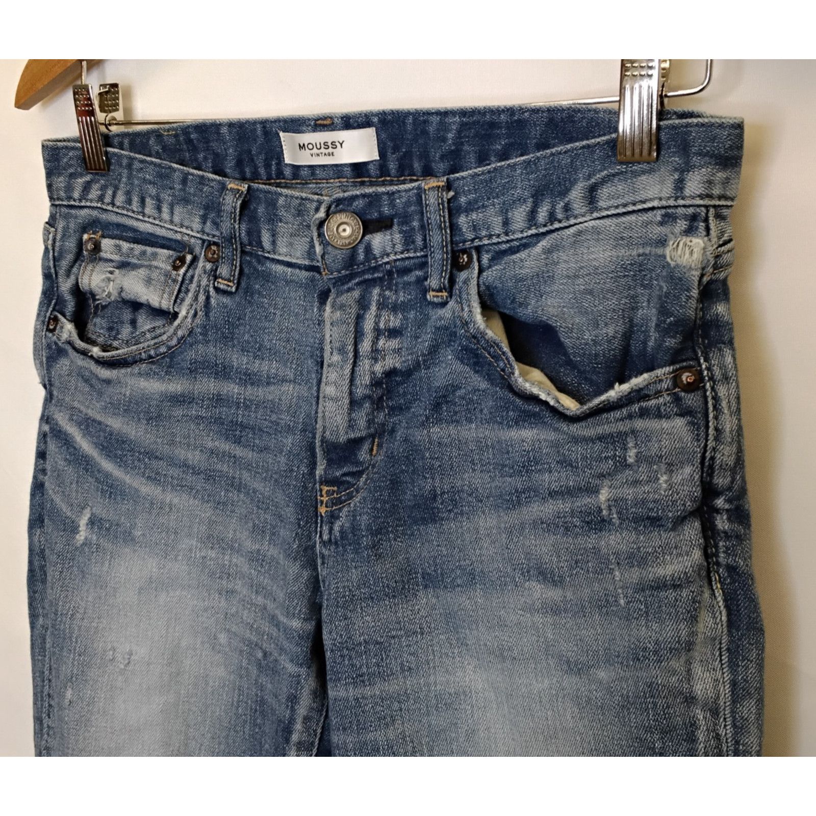 MOUSSY Moussy Vintage Jeans Slim Women's 28" x 27" Light Wash Japan Size 28" / US 6 / IT 42 - 4 Thumbnail