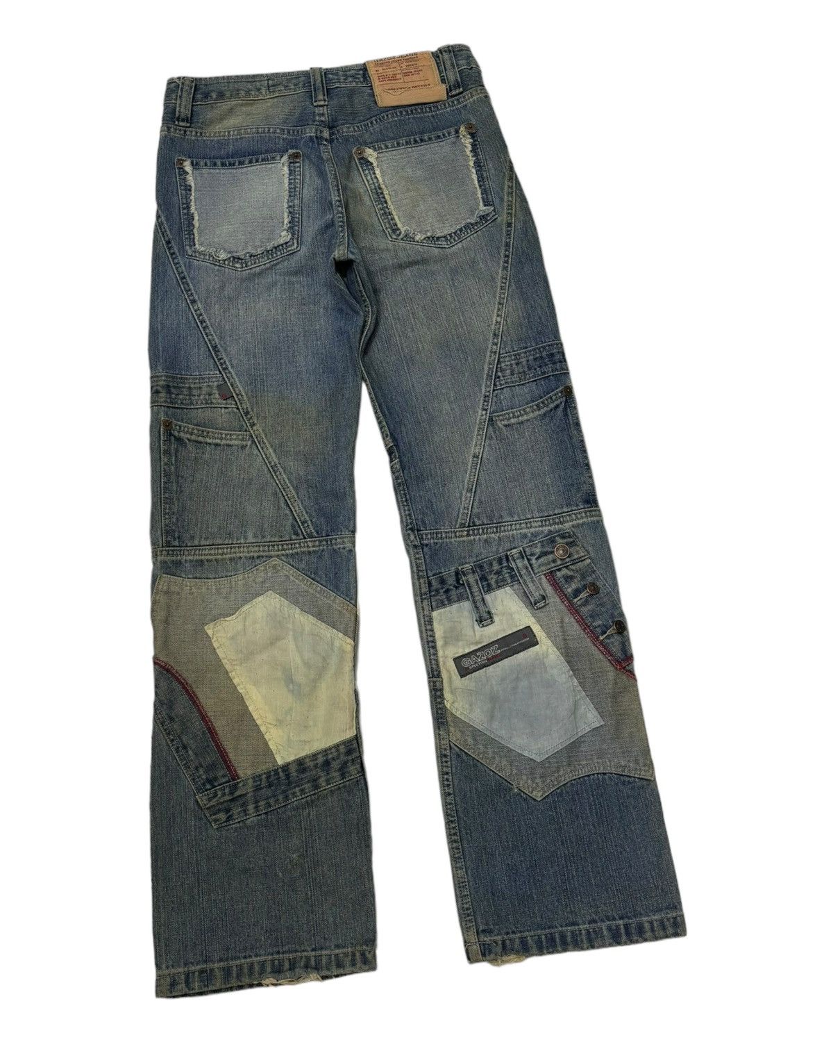 14th Addiction RECONSTUCTED MULTI POCKET DENIM PATCHWORK GAZOZ JEANS HYPE Size US 32 / EU 48 - 8 Thumbnail