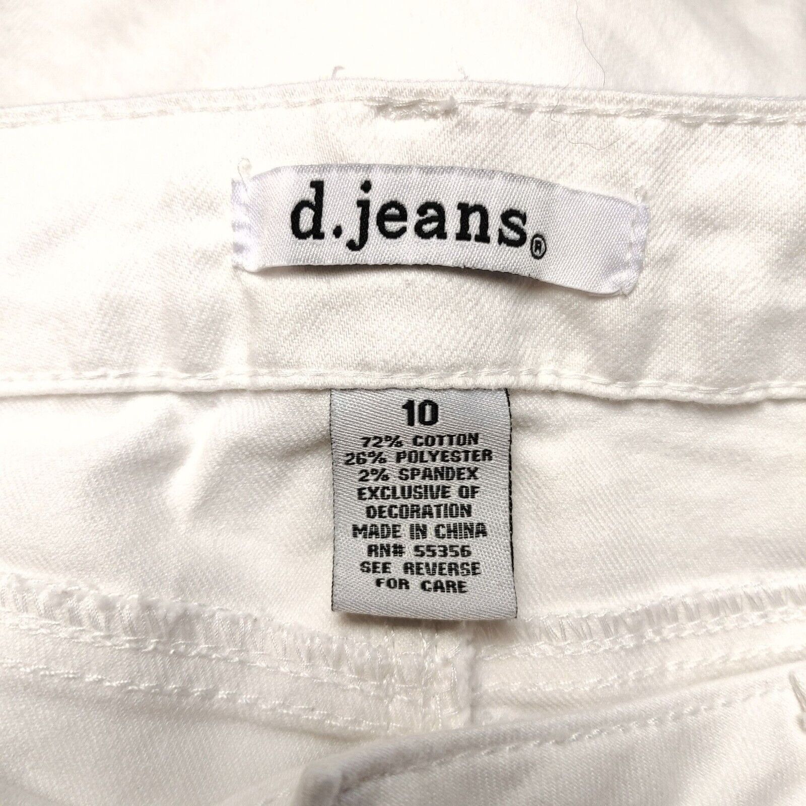 Other D.Jeans Women's White Embroidered Bottom Cuff Jeans 10 Size 32" / US 10 / IT 46 - 3 Thumbnail