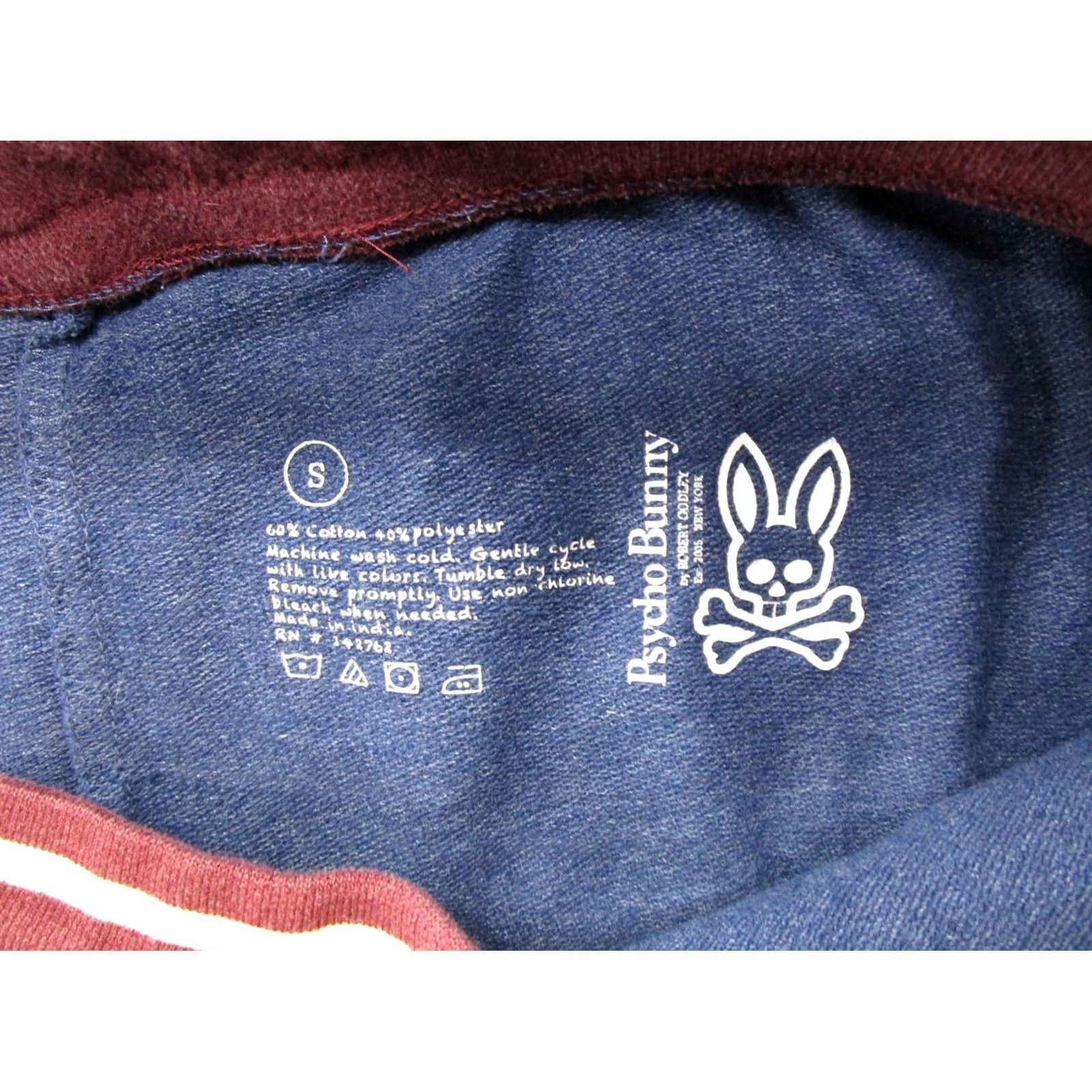 Psycho Bunny Psycho Bunny Sweatpant Jogger Mens Blue Striped Logo Drawstring Cotton Size S Size US 29 - 4 Thumbnail