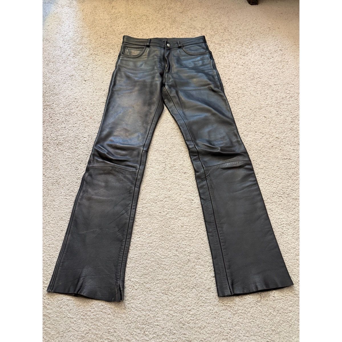Vintage VINTAGE HIGHWAY 1 BIKER HEAVYWEIGHT LEATHER PANTS Size US 32 / EU 48 - 3 Thumbnail