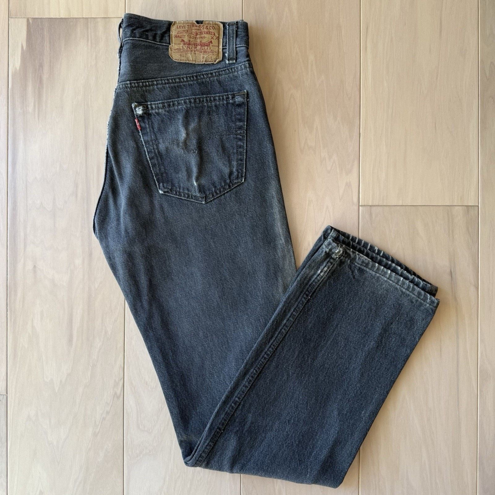 Levi's Vintage Levis 501 Jeans 32 Black 80s Dark Wash Made USA Size US 32 / EU 48 - 2 Thumbnail
