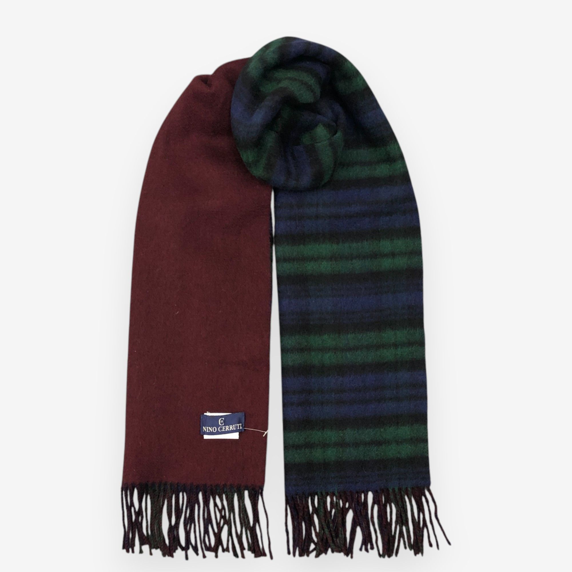 Japanese Brand Vintage Nino Cerruti Scarf Muffler Wool Plaid Scarves Size ONE SIZE - 1 Thumbnail