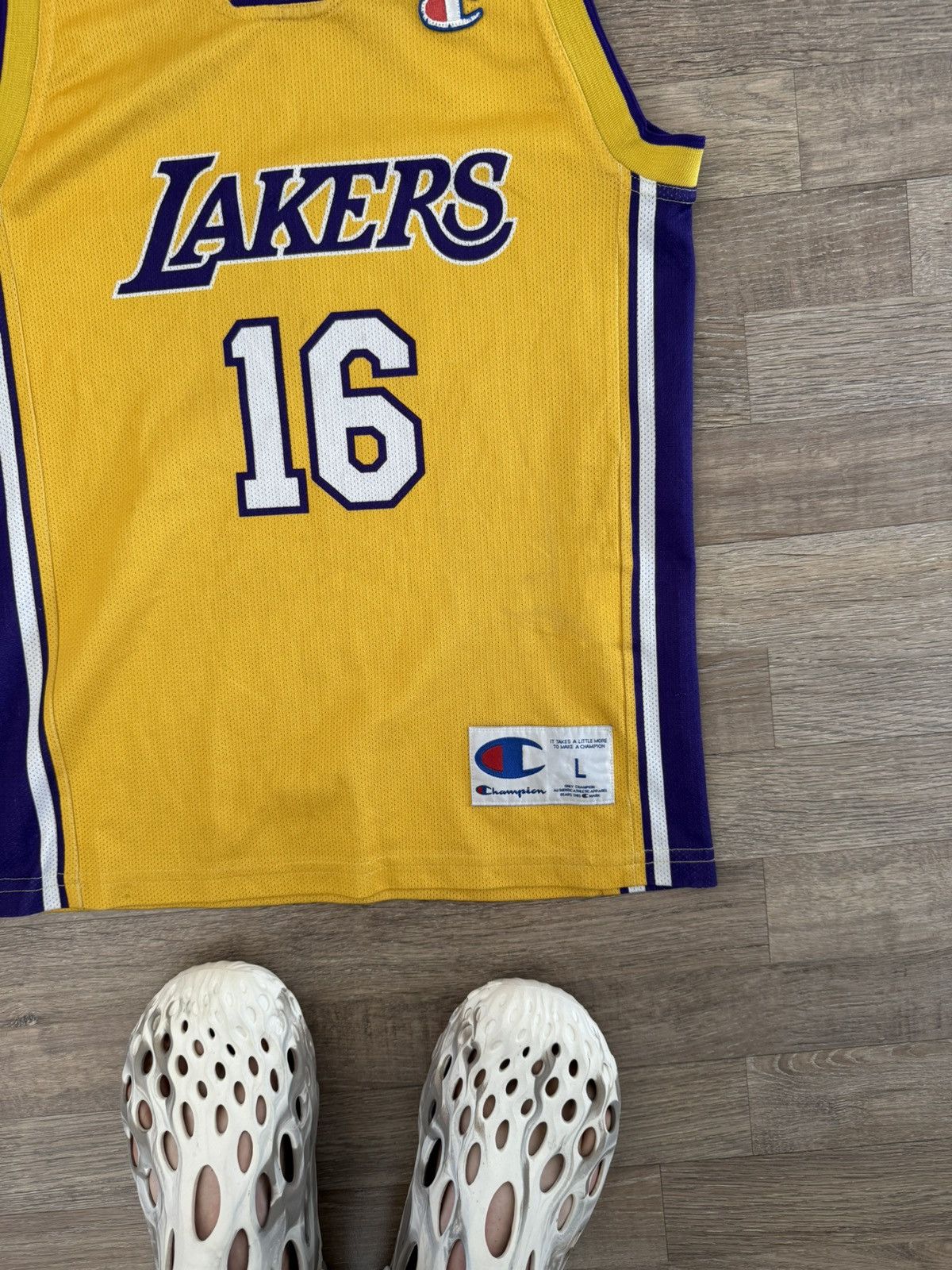 Champion Vintage Lakers Champion 16 Gasol NBA Basketball Rare Jersey Size US XXS / EU 40 - 5 Thumbnail