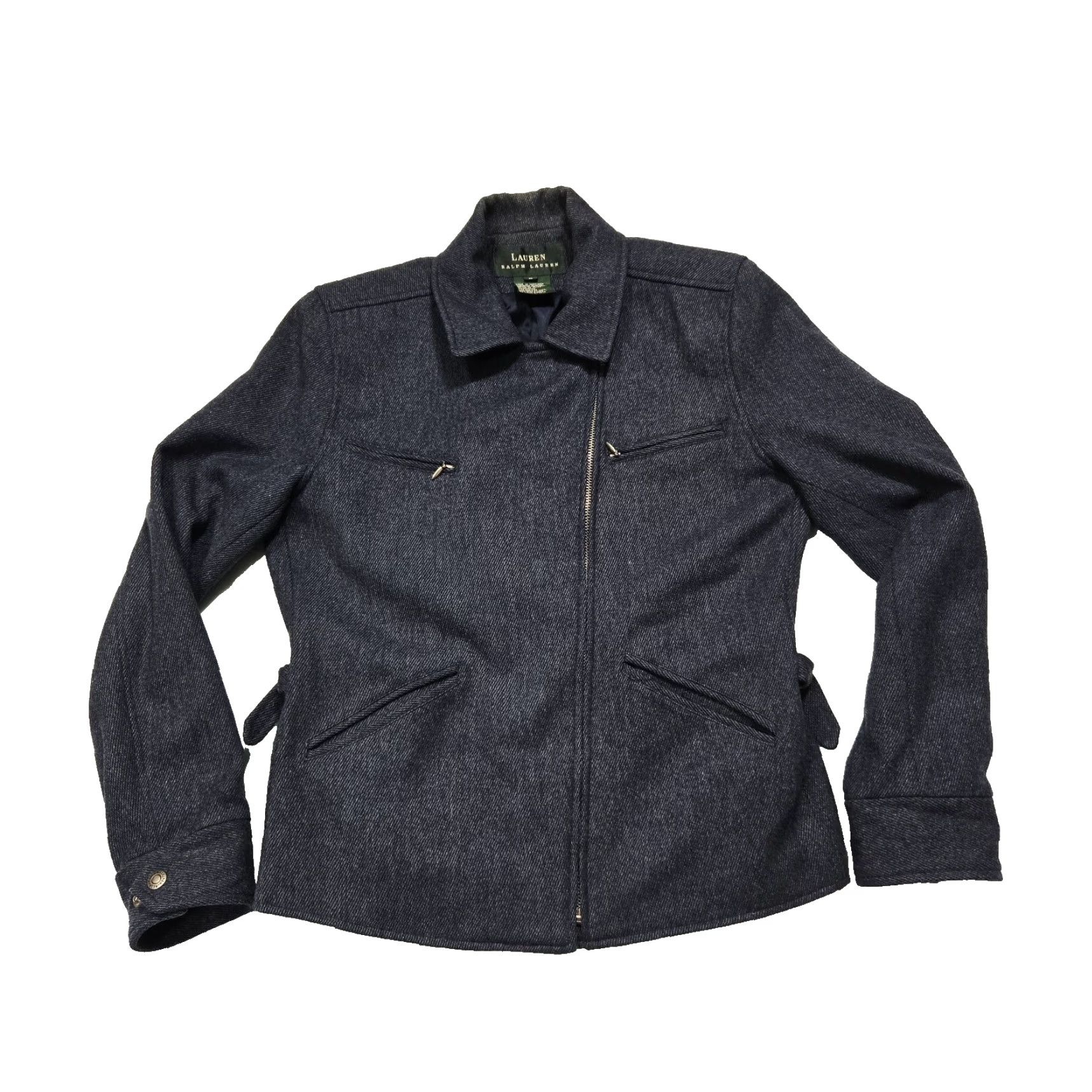 Ralph Lauren Lauren Ralph Lauren Moto Jacket Womens Size 6 Blue Asymmetrical Zip Lined Size M / US 6-8 / IT 42-44 - 3 Thumbnail