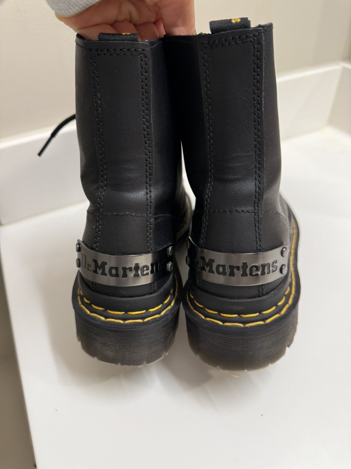 Dr. Martens RARE! Dr Martens 1460 Bex Double Stitch 8 Eye Boots, Black Size US 6 / IT 36 - 11 Thumbnail