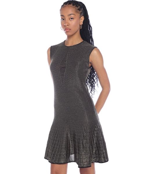 Alexander McQueen o1srvl11e0326 Armour Stitch Mini Dress in Multicolor Size XL / US 12-14 / IT 48-50 - 4 Thumbnail