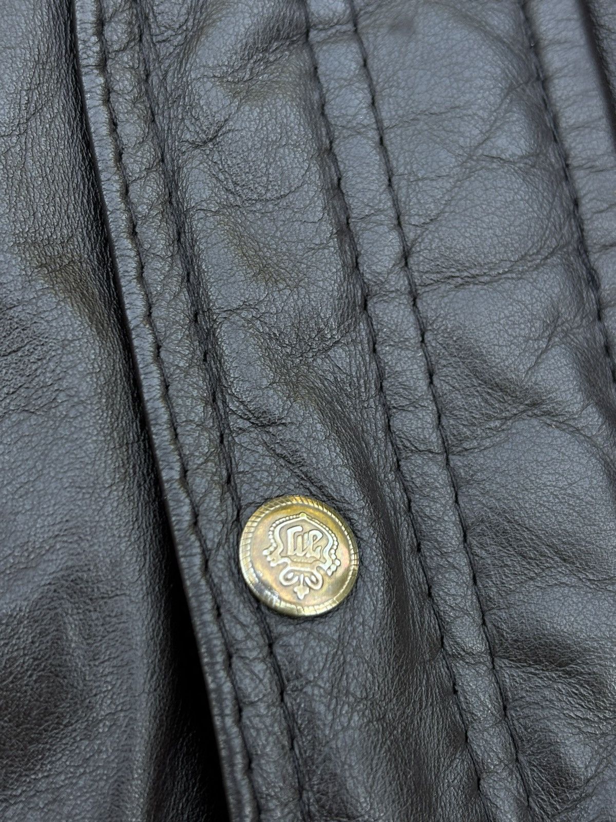 Japanese Brand × Leather × Vintage Vintage Zipper Up Leather Jacket vintage 90’ Size US L / EU 52-54 / 3 - 8 Thumbnail