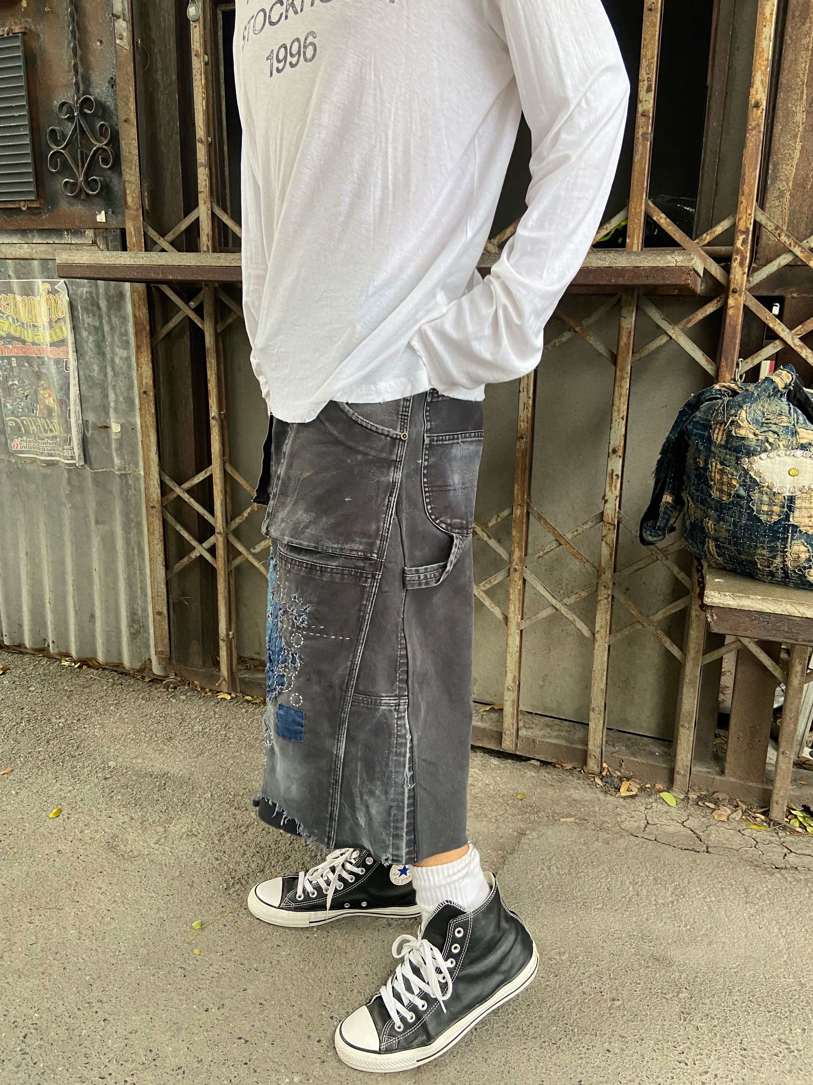 Japanese Brand Vintage Sashiko Repair Dickies Short Double Knee Pant Size US 34 / EU 50 - 21 Thumbnail