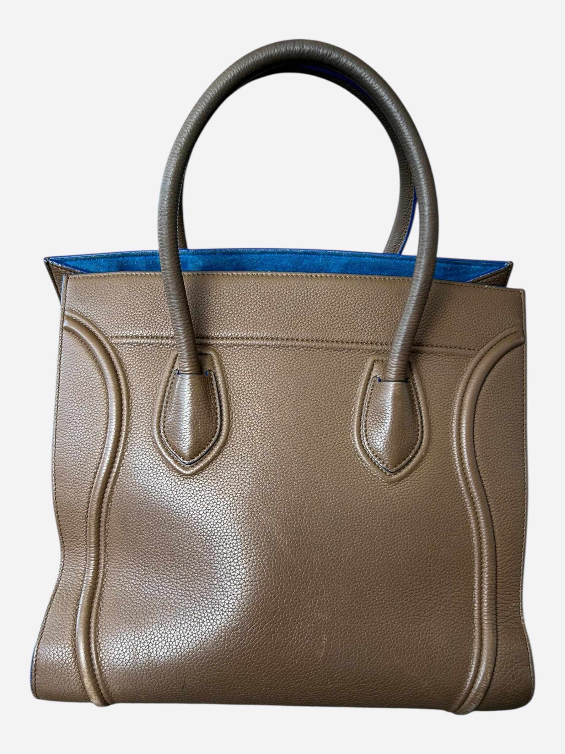 Celine Celine Brown & Blue Luggage Medium Leather Tote Bag Size ONE SIZE - 3 Thumbnail