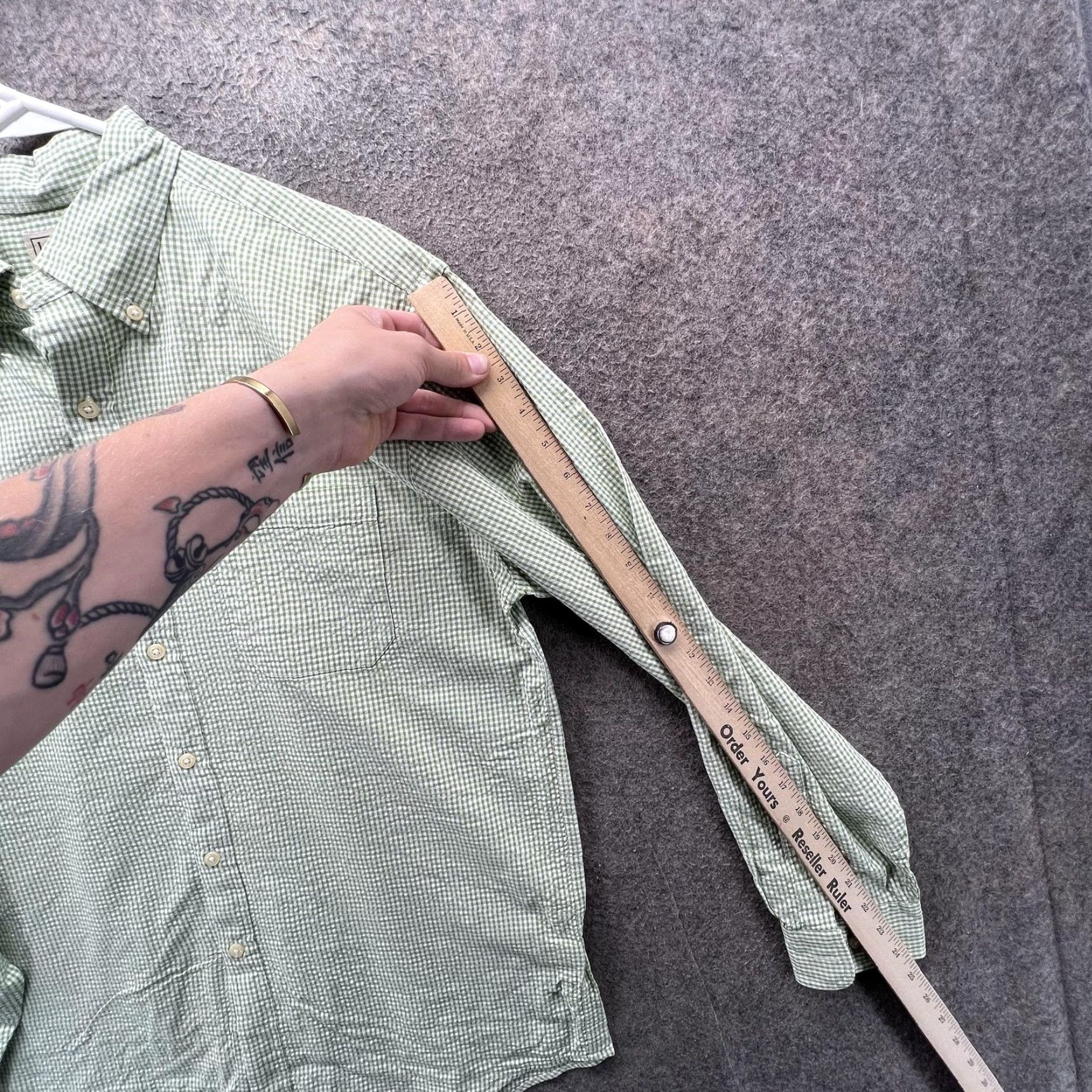 Vintage VINTAGE Shirt Mens Medium Green Check Long Sleeve Button Front Casual Woven Size US M / EU 48-50 / 2 - 2 Thumbnail