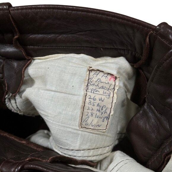 Handmade × Vintage Vintage 70s Tapered Leather Brown Pants Western Biker Size W Size 26" / US 2 / IT 38 - 5 Thumbnail