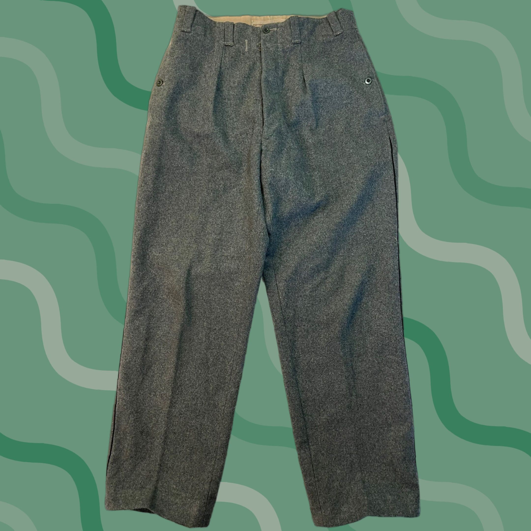 Vintage VINTAGE Wool Pants Gray Uniform Hunting Military 32 Workwear Regular Fit Mens Size US 32 / EU 48 - 1 Thumbnail