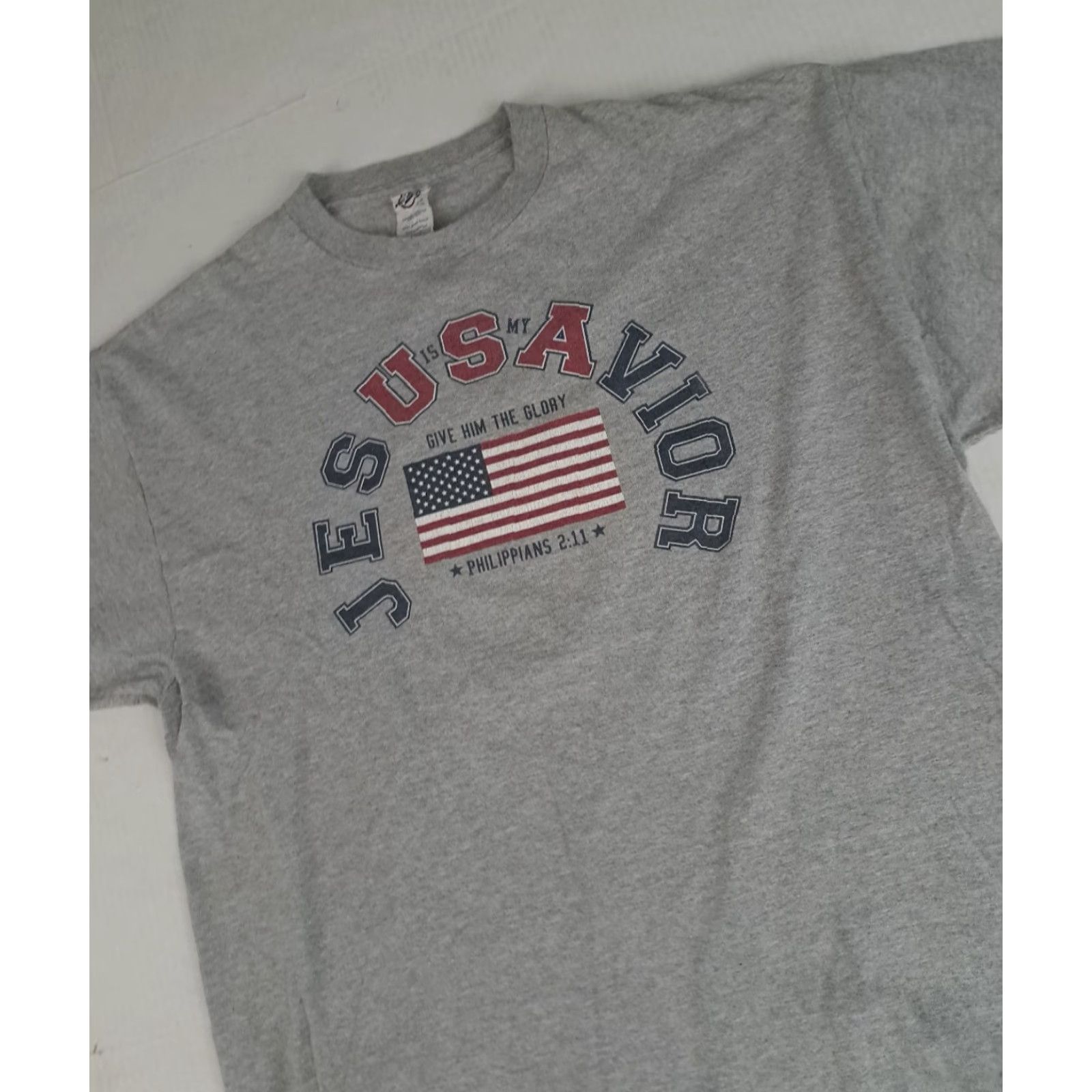 Delta VINTAGE Jesus is My Savior Grey Printed T-Shirt Delta XL (X-Large) Unisex Adults 90s Size US XL / EU 56 / 4 - 3 Thumbnail