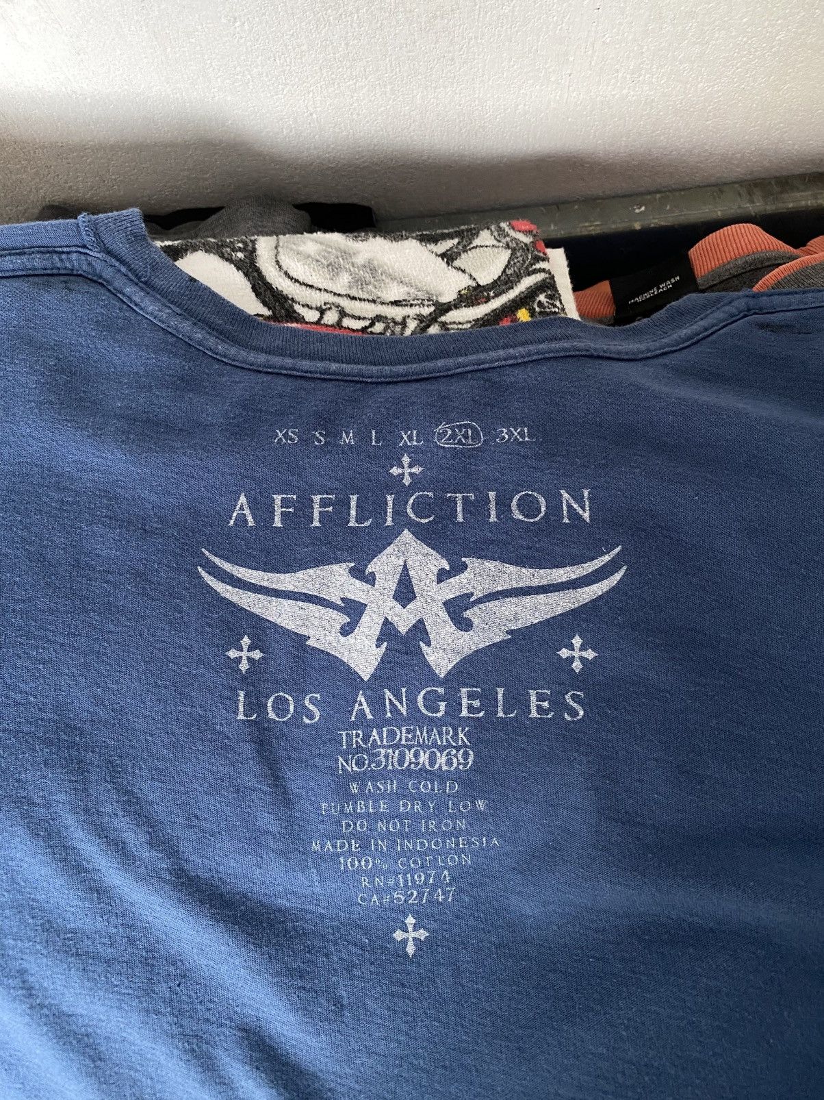 Affliction RARE Affliction Cross Skull Wings Graphic Tshirt Size US XL / EU 56 / 4 - 10 Thumbnail