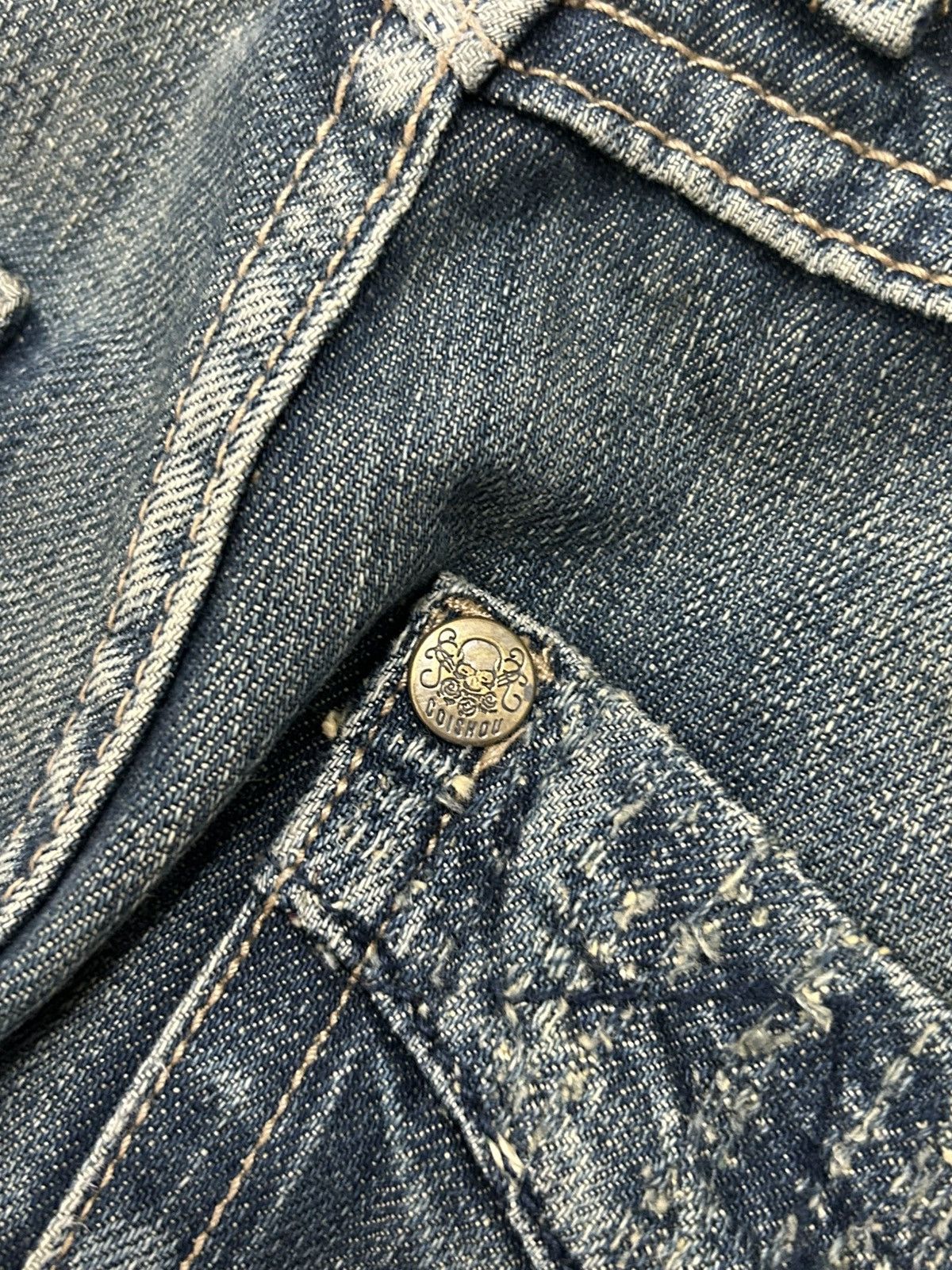 Le Grande Bleu (L.G.B.) Y2k Gui Show Jeans Straight Leg Embellishment Distressed Size US 34 / EU 50 - 14 Thumbnail