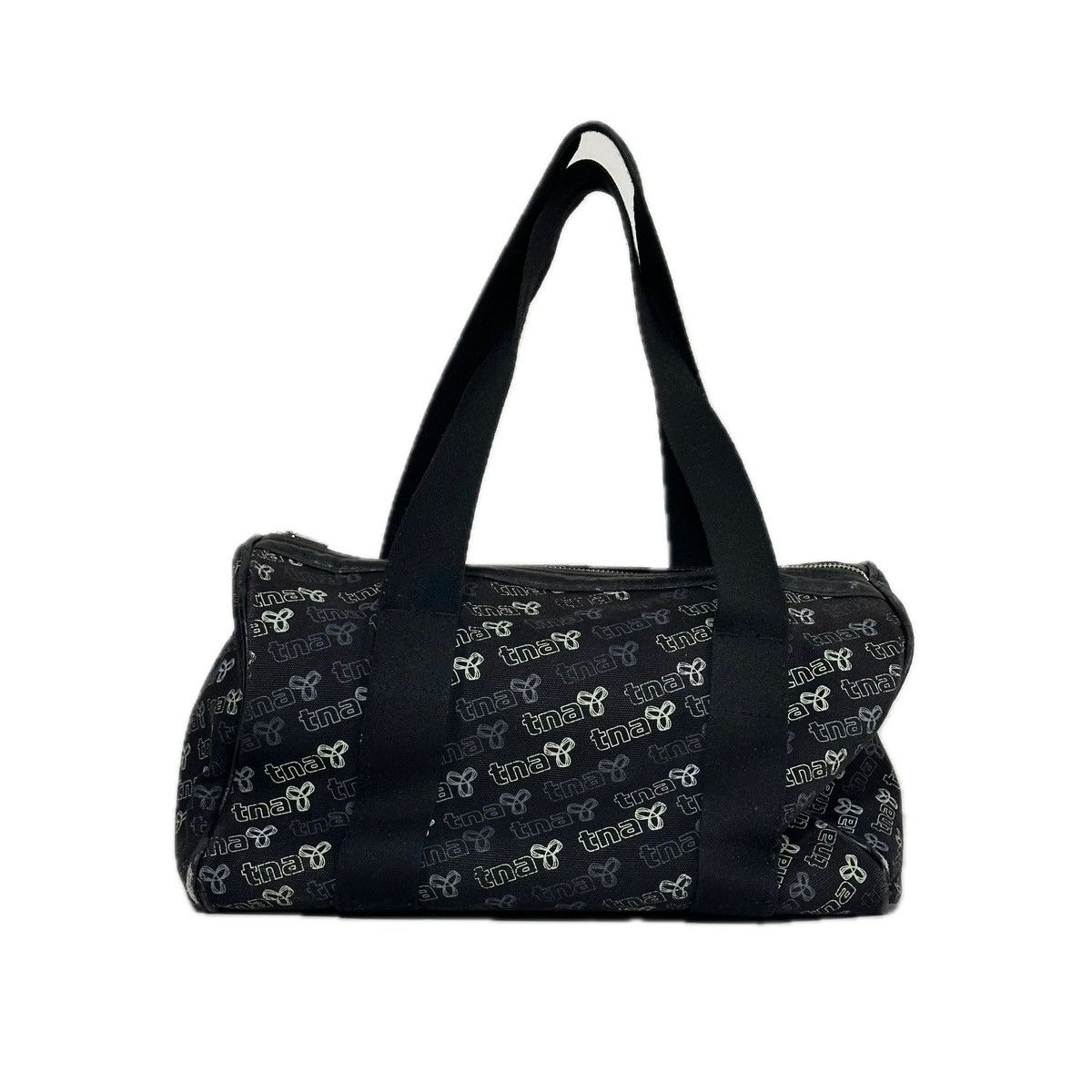 TNA Aritzia TNA Logo Small Black Canvas Duffel Bag Lined Pewter Size ONE SIZE - 1 Thumbnail