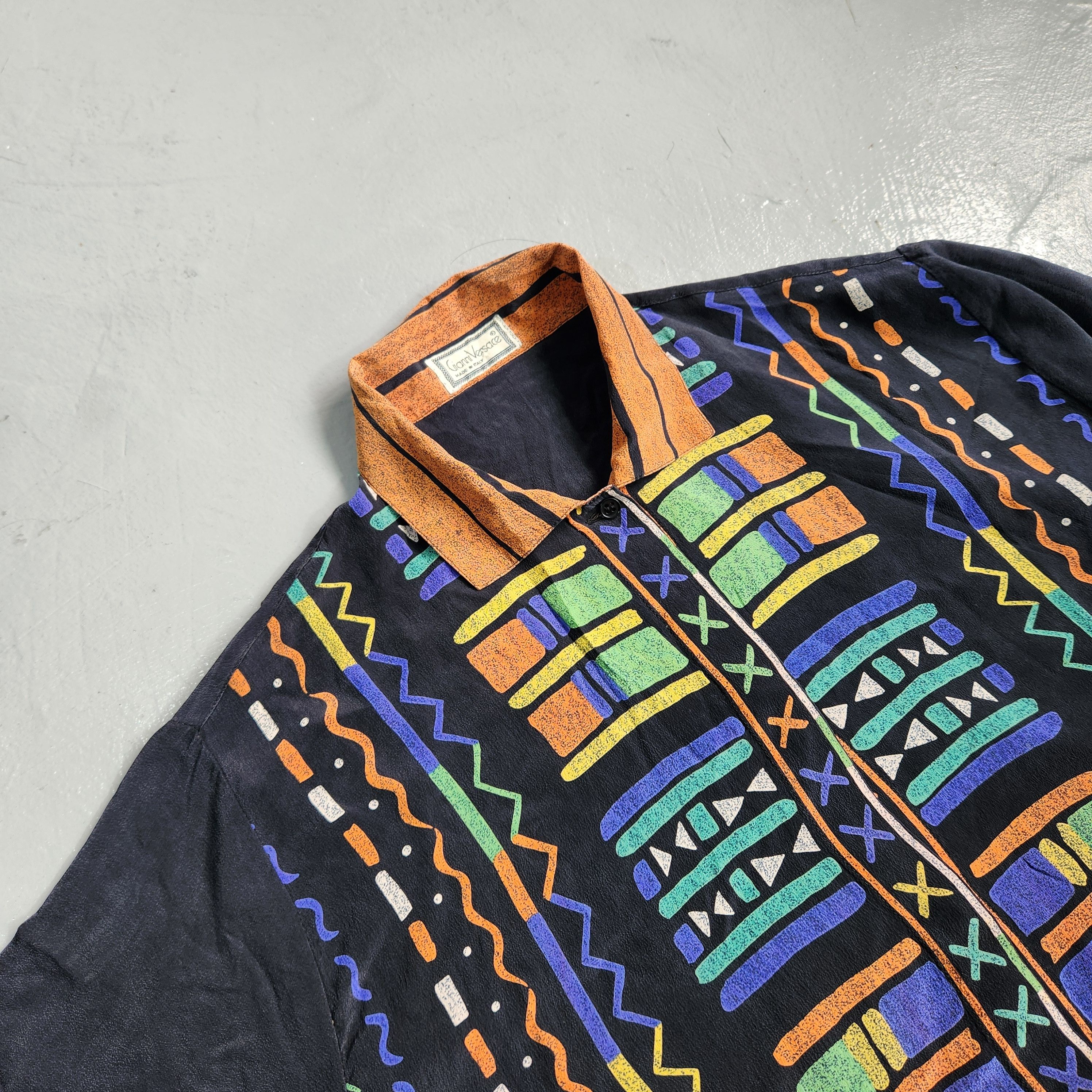 Versace Gianni Versace S/S1989 runway silk patterns shirt Size US M / EU 48-50 / 2 - 5 Thumbnail
