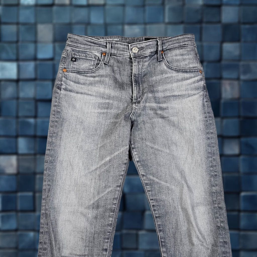 Farah AG Adriano Goldschmied Jeans Skinny Mid Rise Gray 29R Women Regular Denim Cotton Polyester Spandex GG Farrah Slim Belted Everyday Vintage No Size 29" - 1 Thumbnail