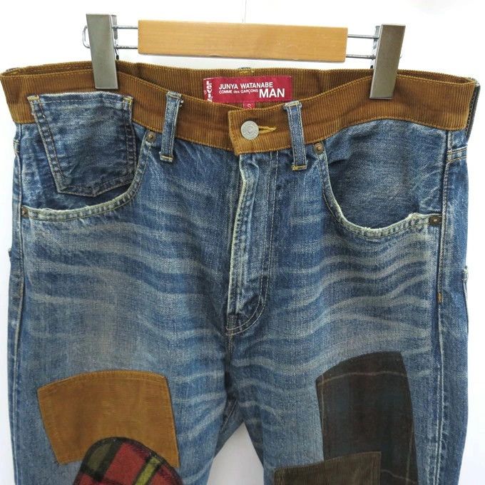 Junya Watanabe Denim Zipper Wide Pattern Patch Work Pants Cotton Indigo Size US 32 / EU 48 - 6 Thumbnail