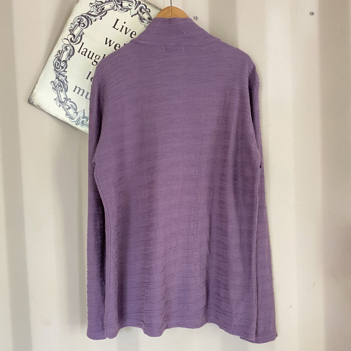 Issey Miyake Plantation Lavender Textured Stand Collar Shirt Size M / US 6-8 / IT 42-44 - 2 Thumbnail