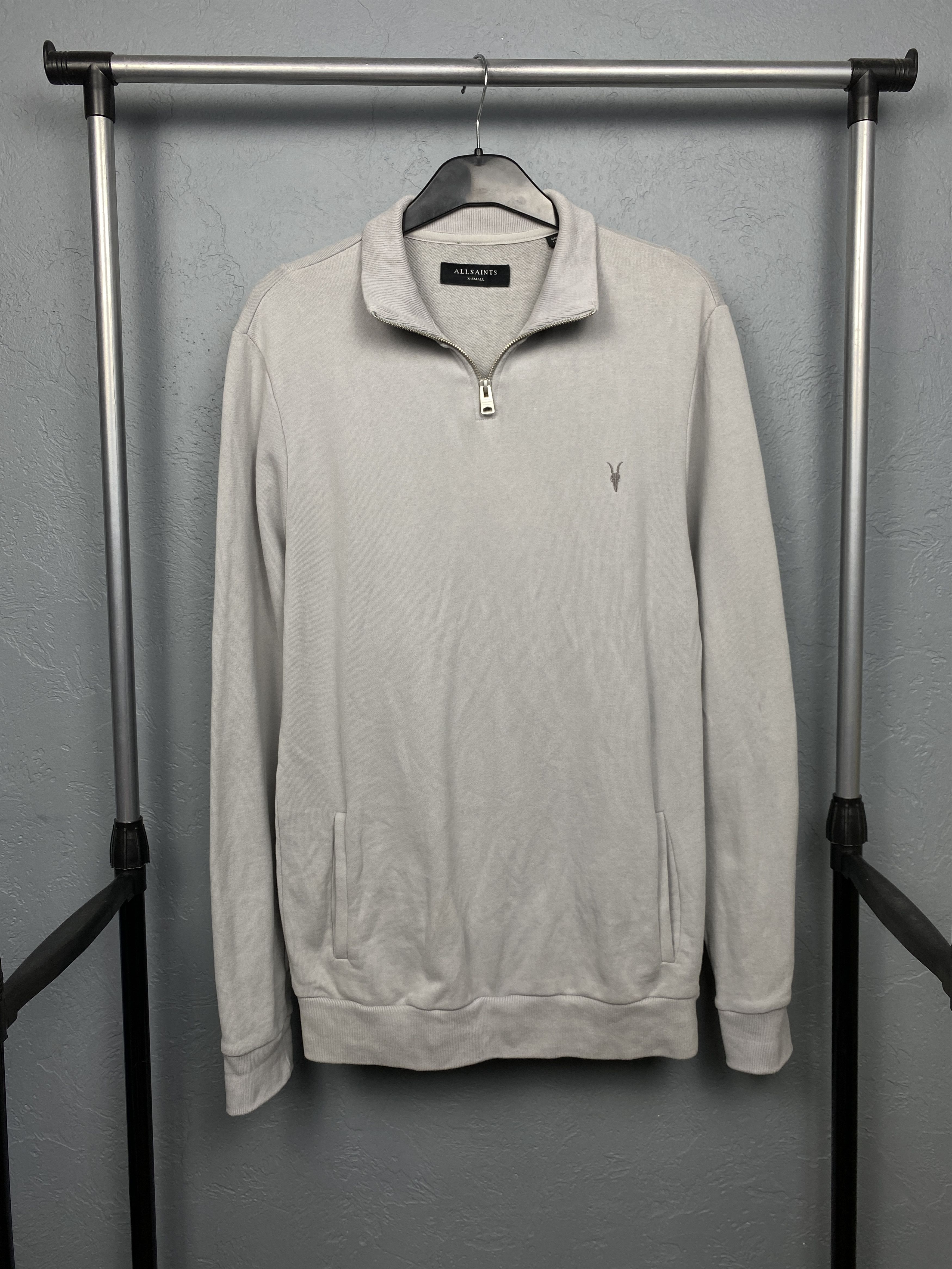 Allsaints × Vintage Allsaints Mens Quarter 1\4 Half Zip Raven Sweatshirt Size US XS / EU 42 / 0 - 1 Thumbnail