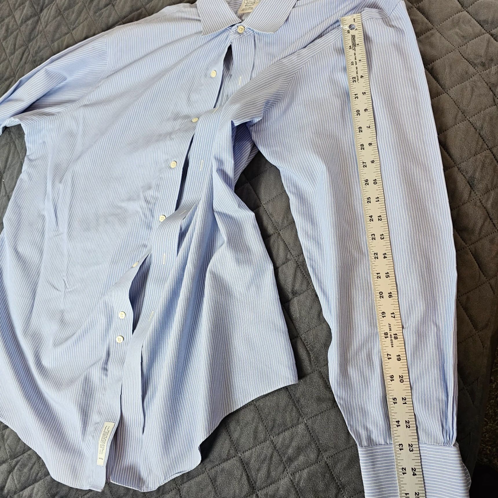 Brooks Brothers Vintage Brooks Brothers Men's Dress Shirt 17.5 Blue Stripe Non-Iron Supima Cotton Collared Size US XL / EU 56 / 4 - 7 Thumbnail