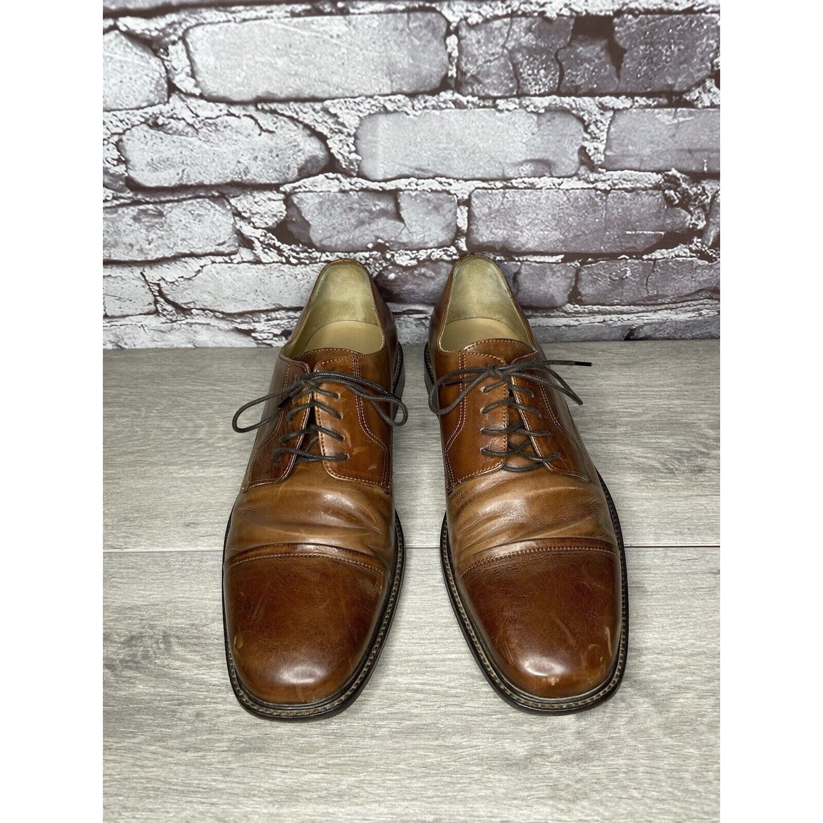 Johnston & Murphy Johnston Murphy J. Murphy Brown Leather Cap Toe Oxford Dress Size US 10 / EU 43 - 23 Thumbnail