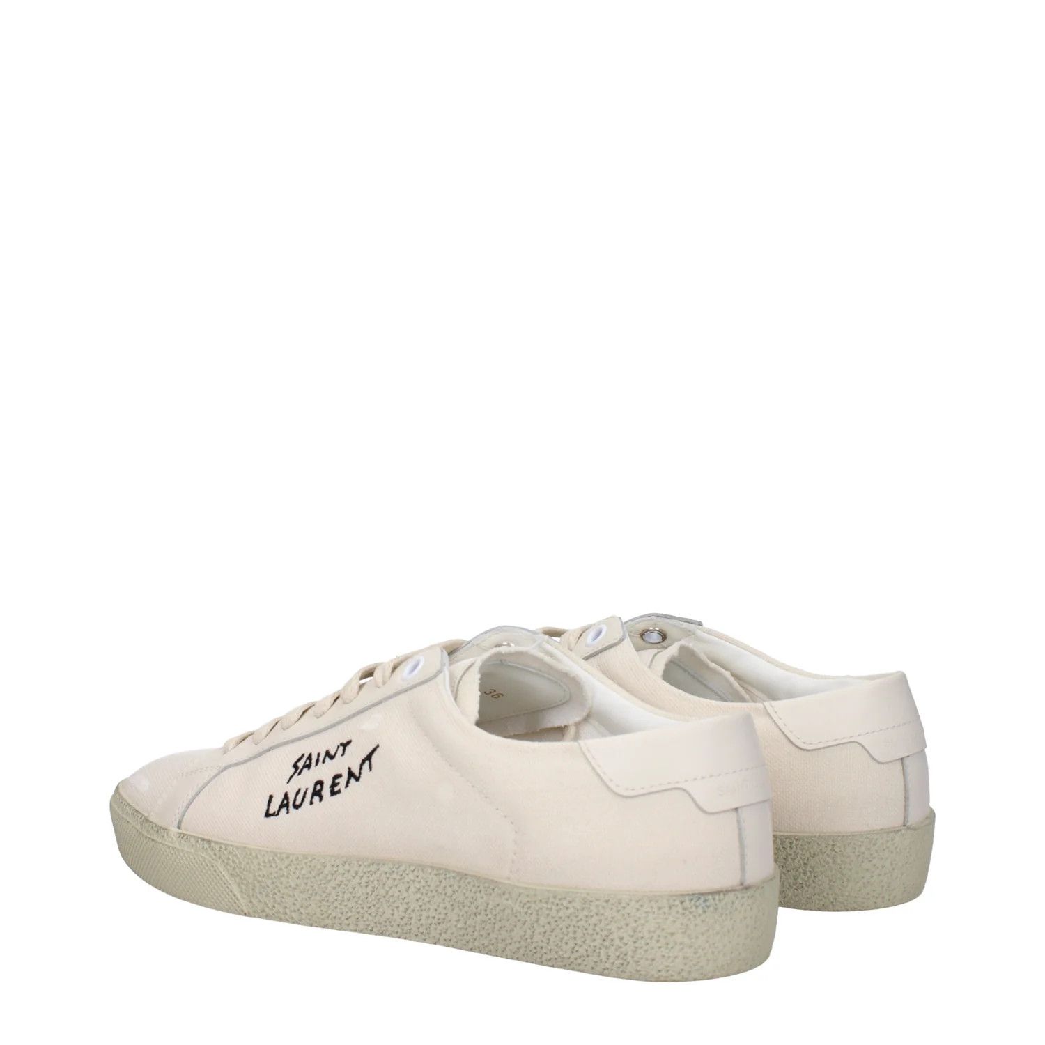Saint Laurent Paris ob1o1e1124 Fabric Sneakers in Beige Size US 8 / IT 38 - 4 Thumbnail