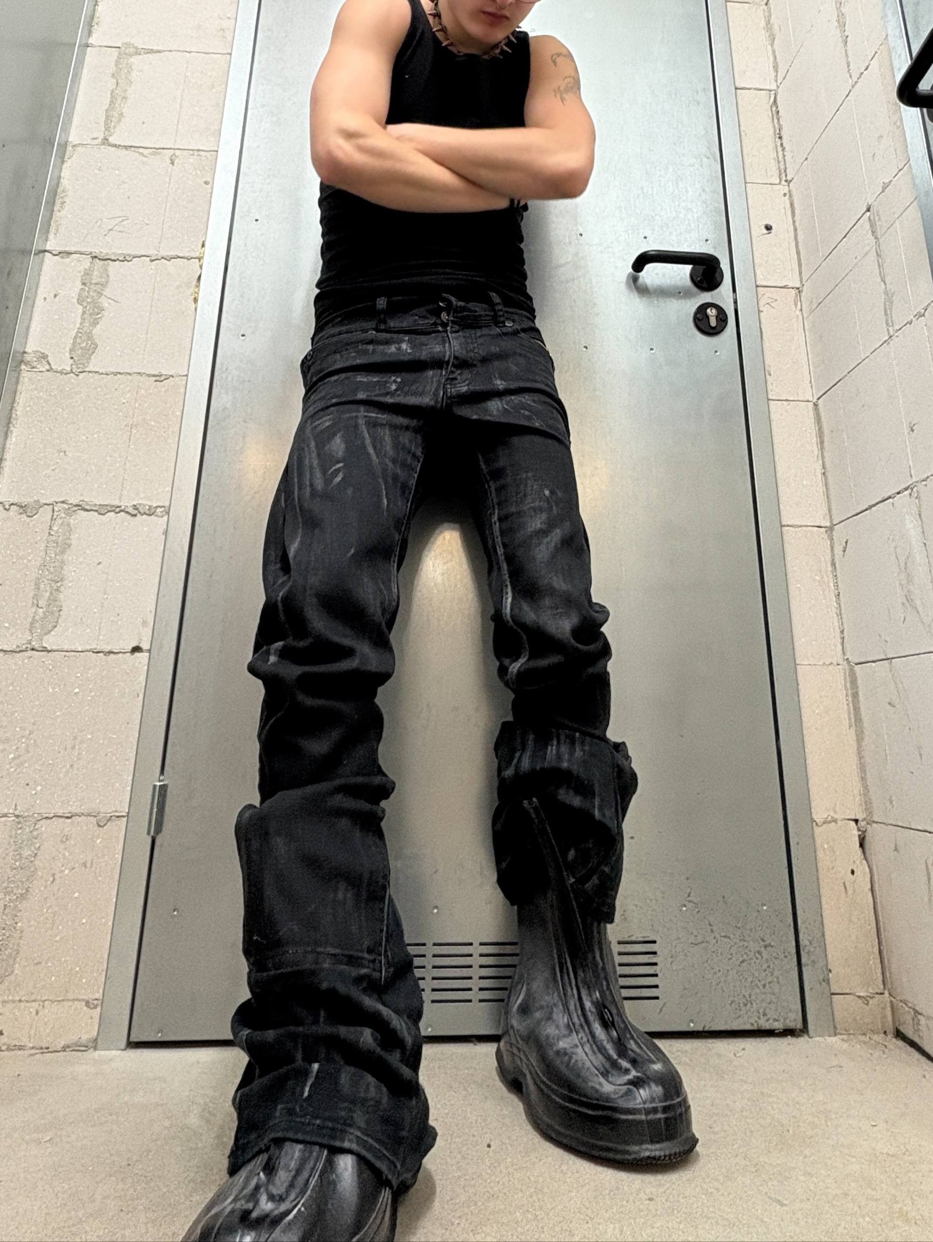 Japanese Brand Black Flare Jeans Size US 34 / EU 50 - 2 Thumbnail