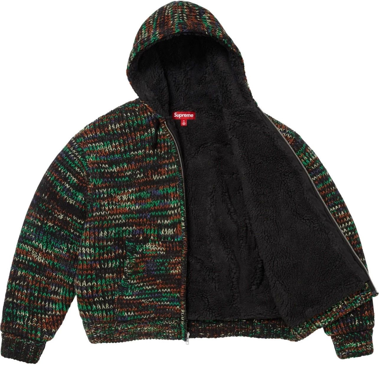 s*i様 Supreme Accent Brushed Zip Up Hoode Supreme Accent Brushed Zip Up Hooded Sweater Green Men's - FW24 - US