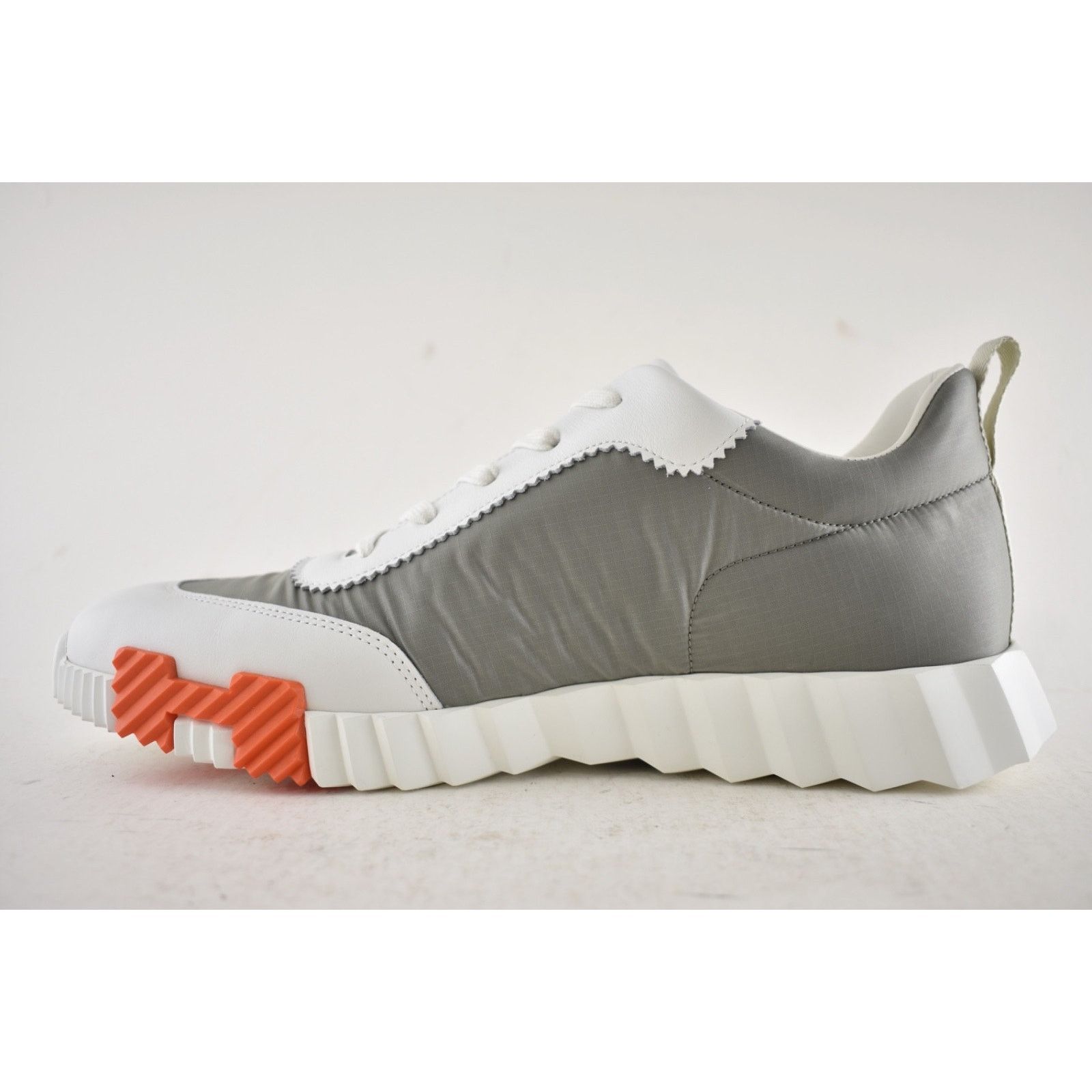 Hermes Mens Bouncing Sneaker Etoupe Blanc White Grey H Logo Lace Up Size US 11 / EU 44 - 13 Thumbnail
