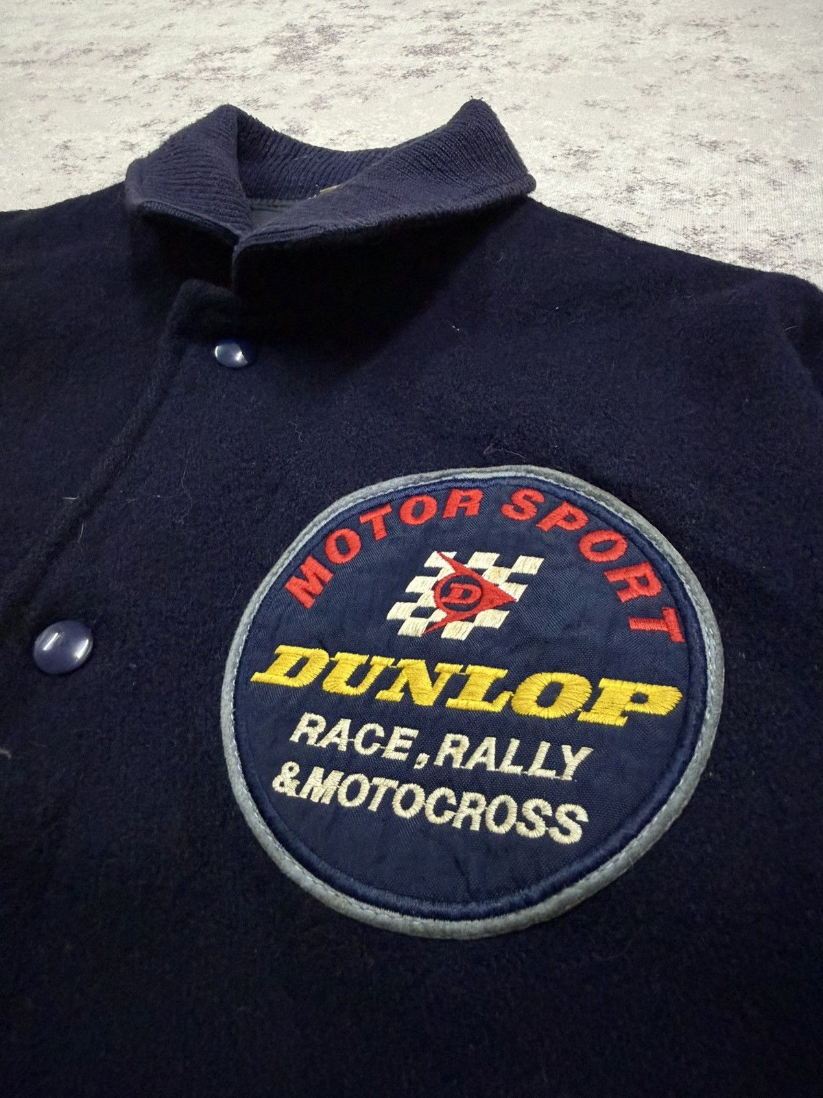 Dunlop Vintage 90s Dunlop Motorsports Fashion Wool Varsity Jacket Size US S / EU 44-46 / 1 - 7 Thumbnail