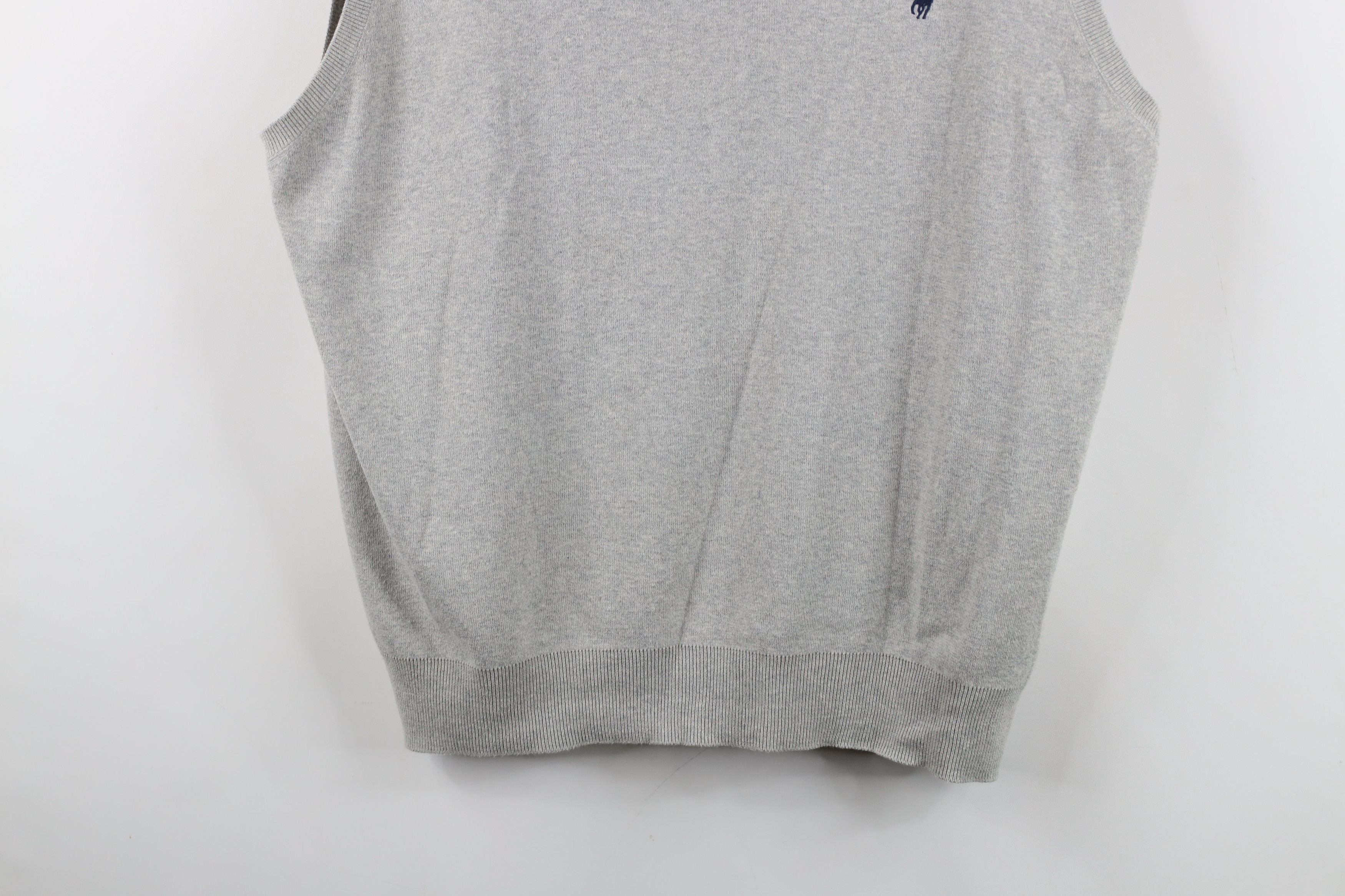 Ralph Lauren Vintage Ralph Lauren Cotton Knit V-Neck Sweater Vest Gray Size US XXL / EU 58 / 5 - 3 Thumbnail
