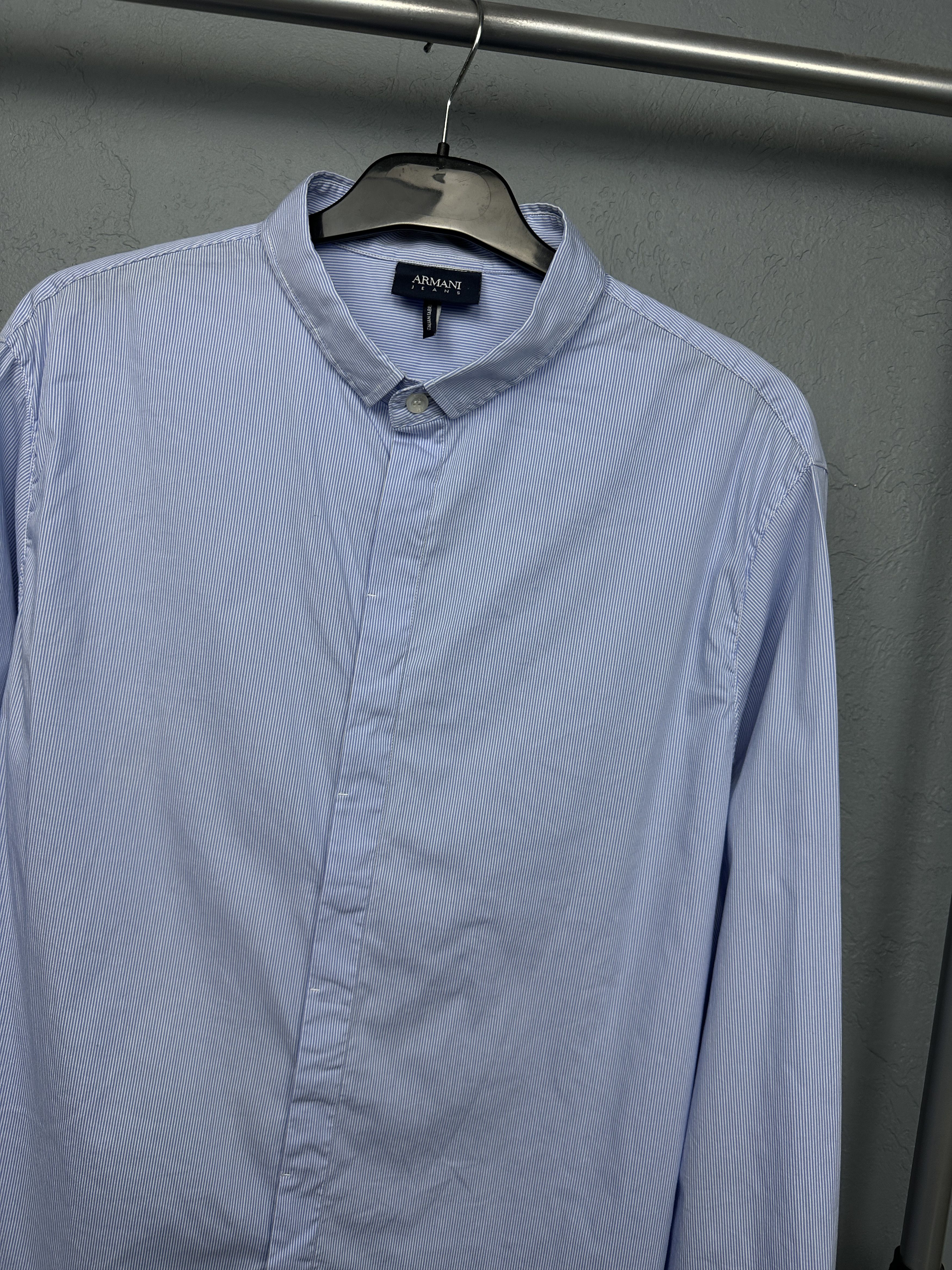 Armani Armani Jeans Mens Long Sleeve Striped Shirt Size US XXL / EU 58 / 5 - 2 Thumbnail