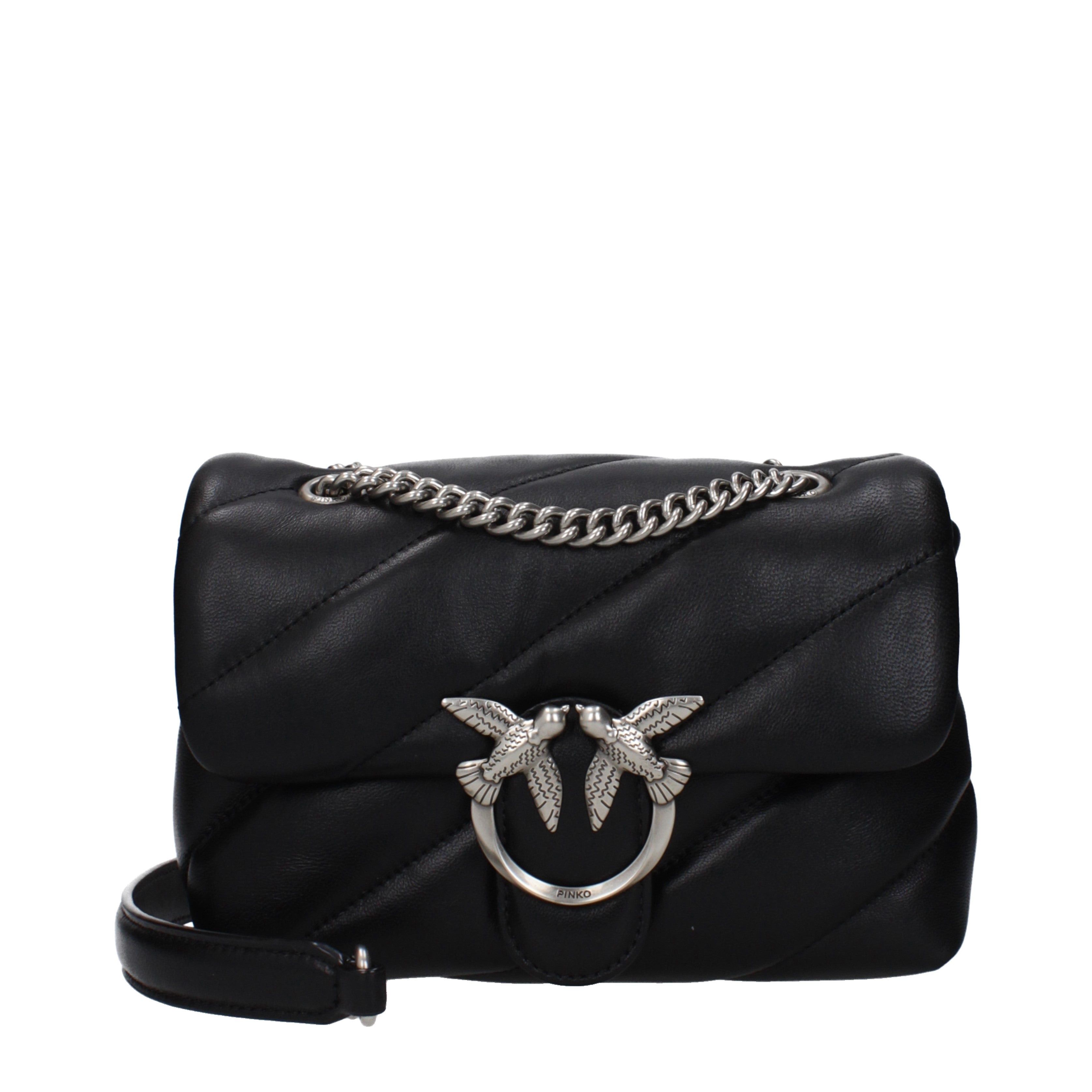 Pinko Shoulder Bag In Leather in Black, Women's