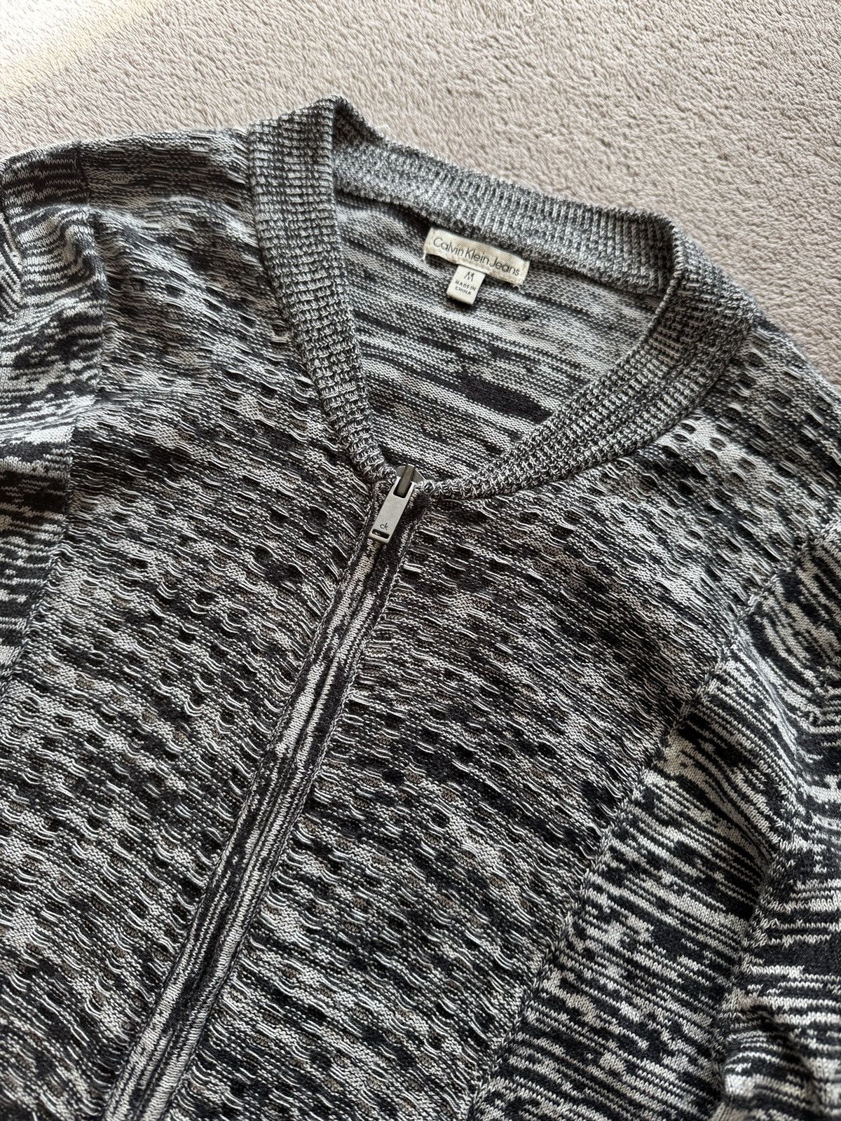 Calvin Klein × Calvin Klein 205W39NYC × Japanese Brand Calvin Klein Jeans Zip Knit Jumper Y2K Hysteric Glamour vibe Size US M / EU 48-50 / 2 - 3 Thumbnail