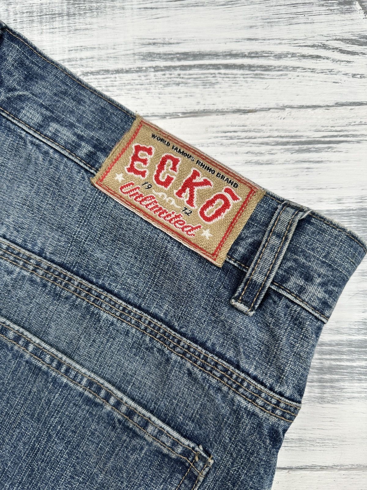 Ecko Unltd. ECKO UNLTD. Big Logo Baggy Distressed Cargo Jeans Pants Size US 34 / EU 50 - 11 Thumbnail